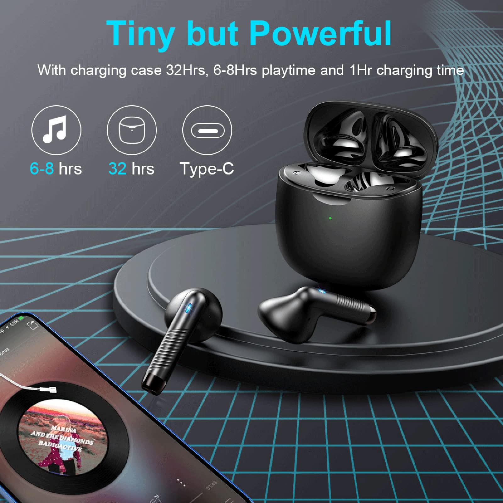 Foto 8 pulgar | Audífonos True Wireless Jxrev Negros con Bluetooth-Venta Internacional