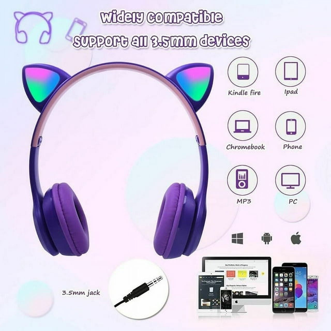 Foto 3 pulgar | Audífonos Inalámbricos Morados con Bluetooth-Venta Internacional