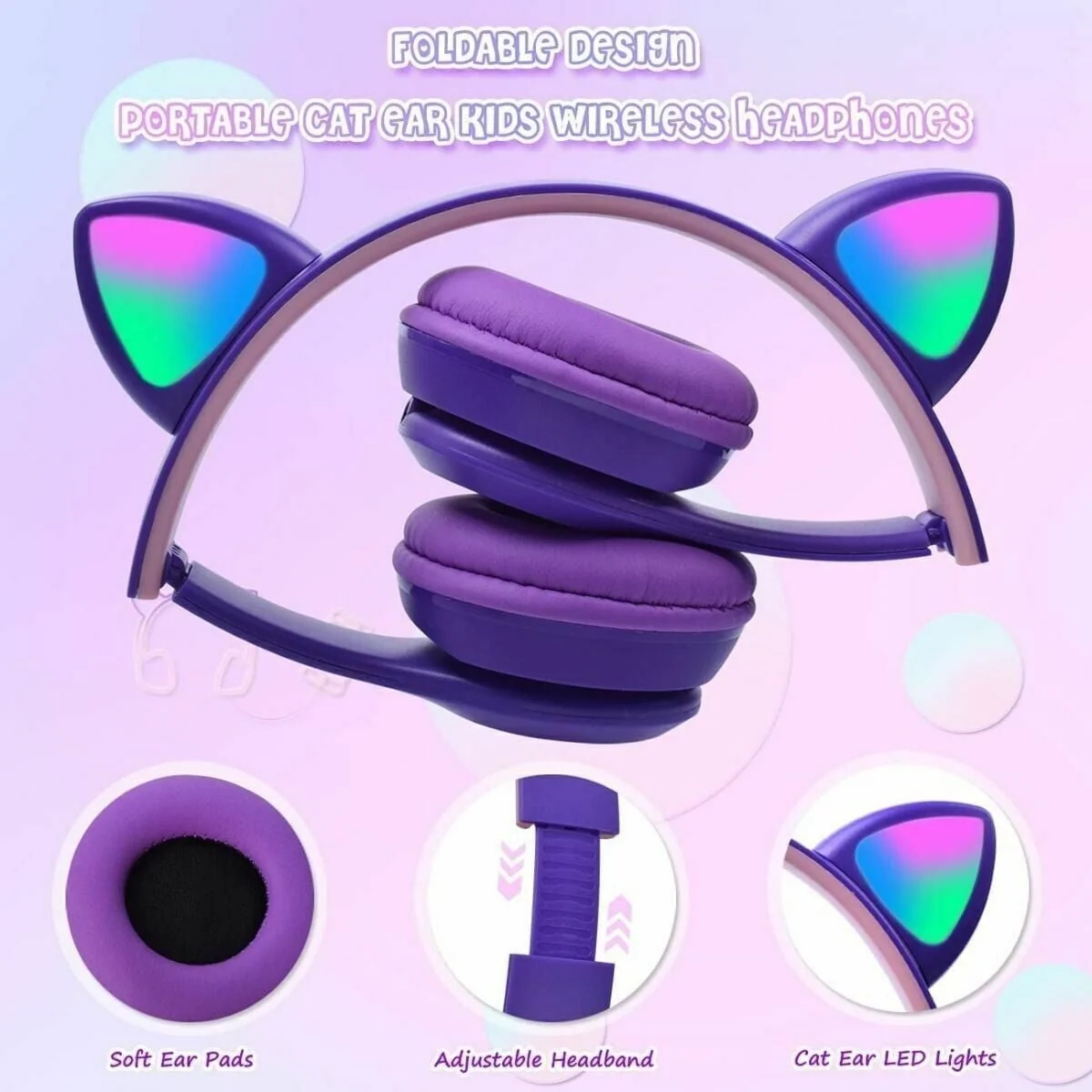 Foto 6 pulgar | Audífonos Inalámbricos Morados con Bluetooth-Venta Internacional
