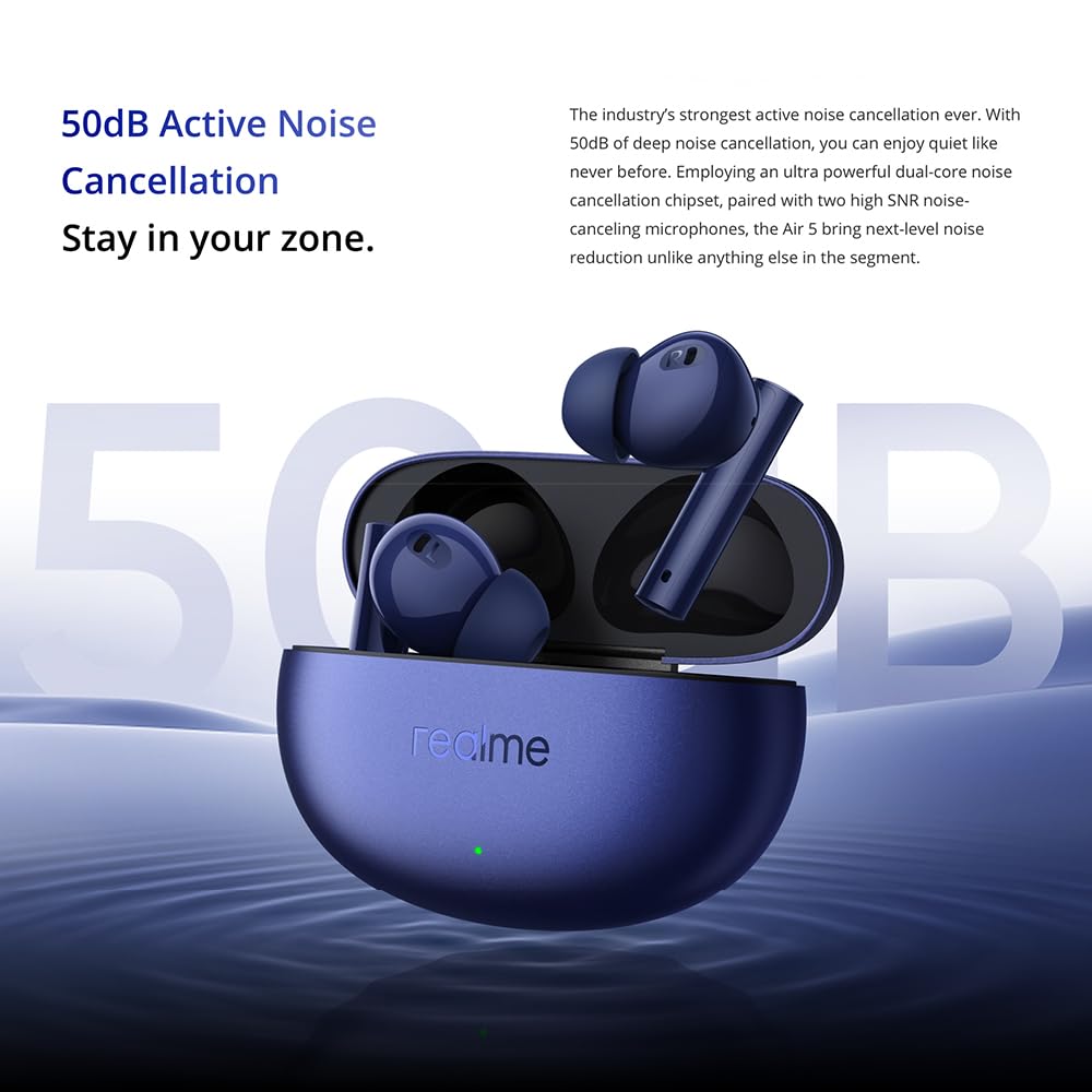 Foto 3 pulgar | Auriculares Realme Buds Air 5 Truly Wireless Con Anc Blue - Venta Internacional.