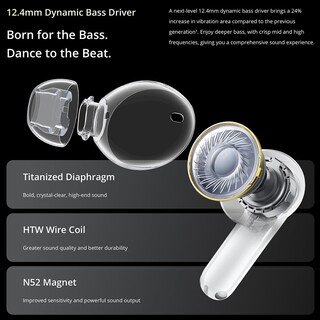 Foto 3 | Auriculares Realme Buds T300 Truly Wireless Con Anc 30 Db Blancos - Venta Internacional.