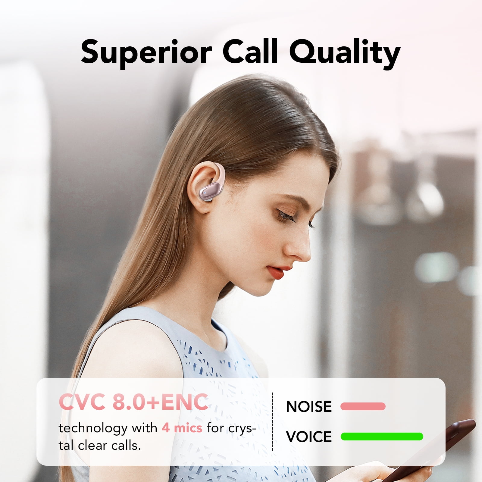 Foto 5 | Auriculares Inalámbricos Bluetooth 5.3 S26 Con 80 Horas De Reproducción Rose Go - Venta Internacional.