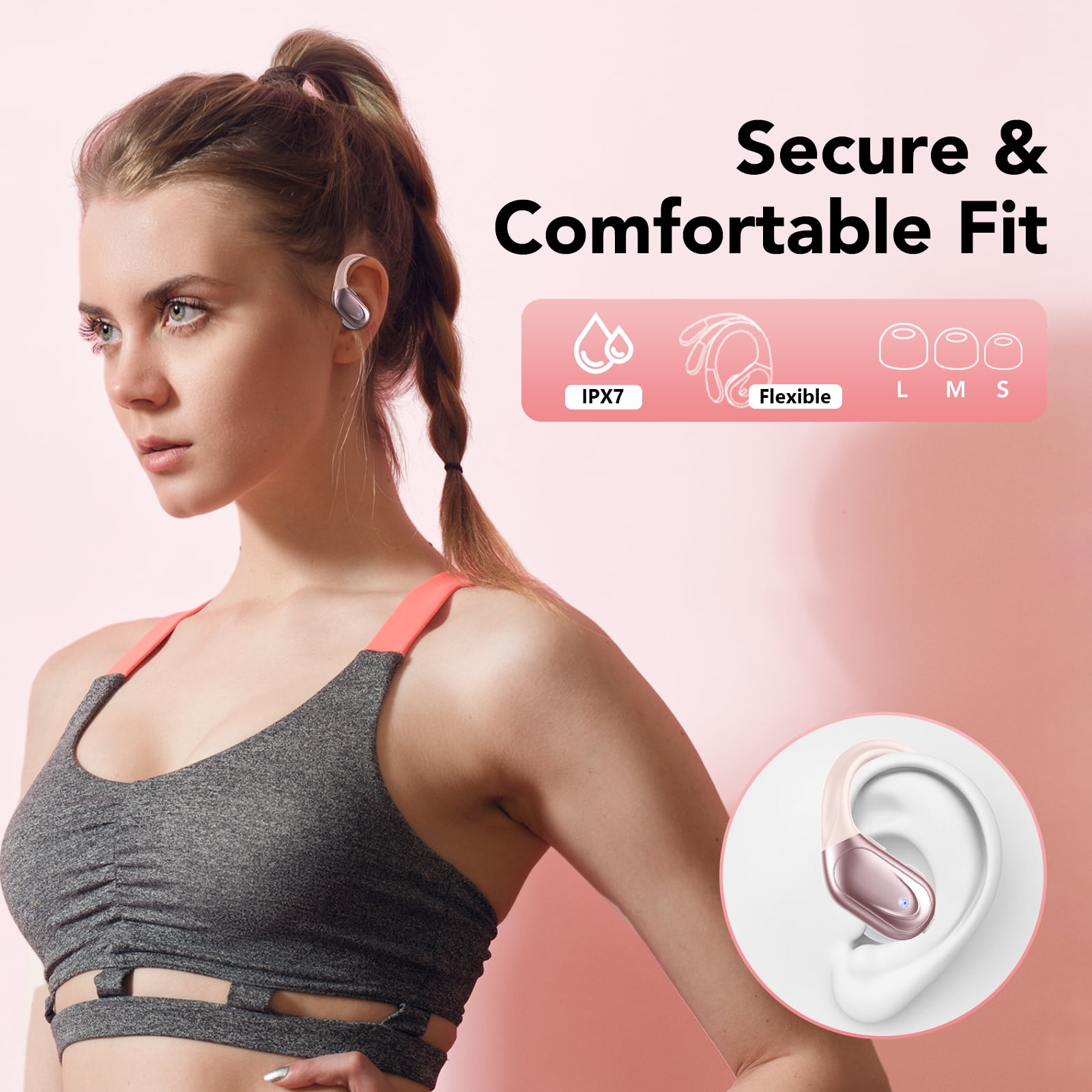 Foto 7 | Auriculares Inalámbricos Bluetooth 5.3 S26 Con 80 Horas De Reproducción Rose Go - Venta Internacional.