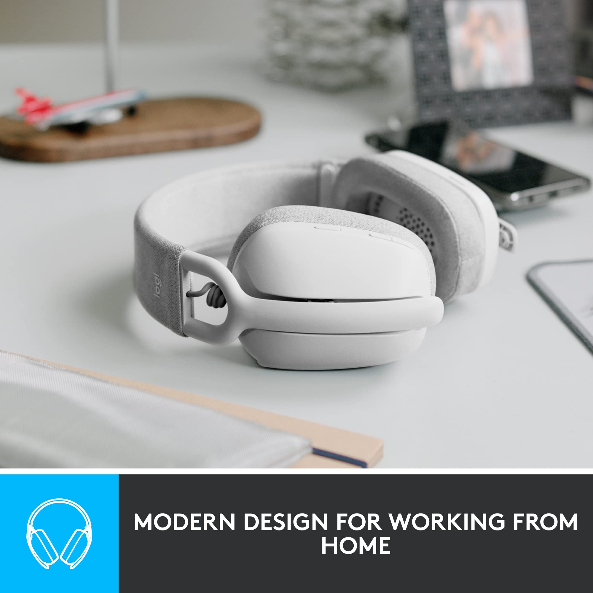 Foto 2 | Auriculares Supraaurales Inalámbricos Logitech Zone Vibe 100 Blancos - Venta Internacional.