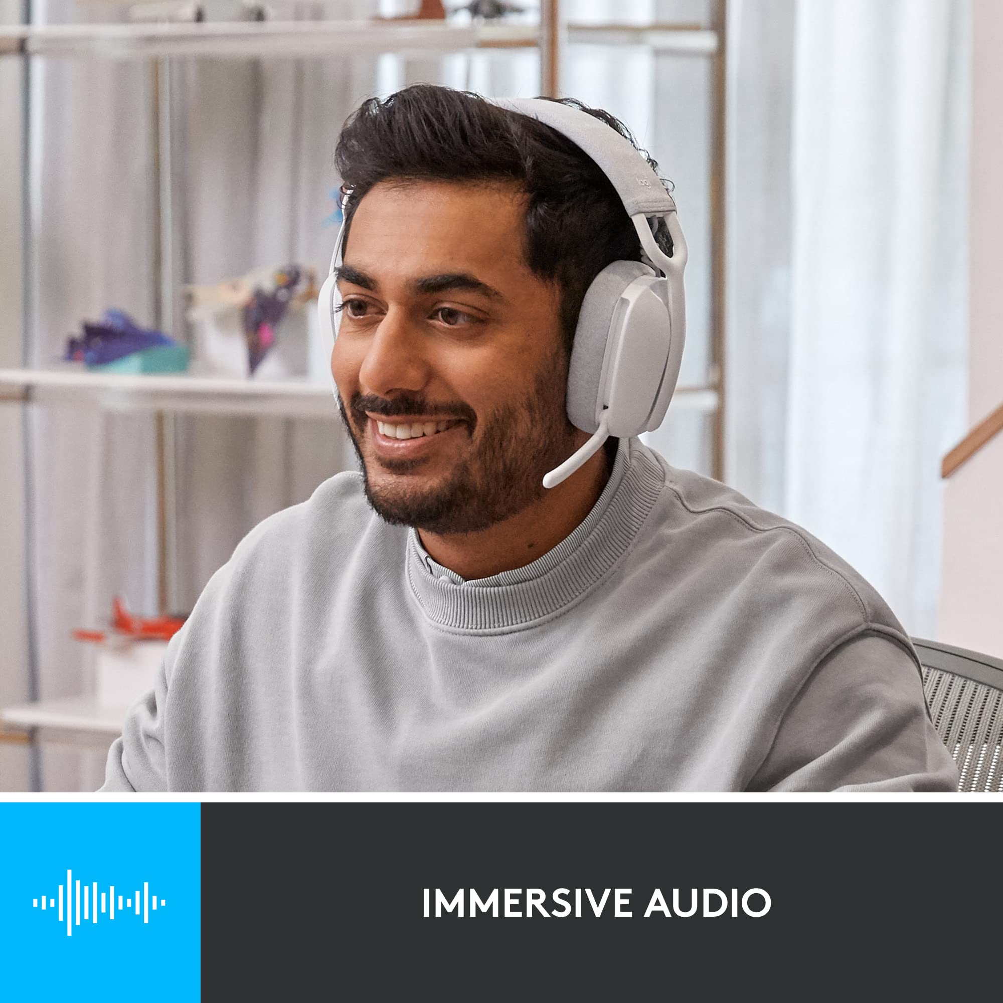 Foto 4 | Auriculares Supraaurales Inalámbricos Logitech Zone Vibe 100 Blancos - Venta Internacional.