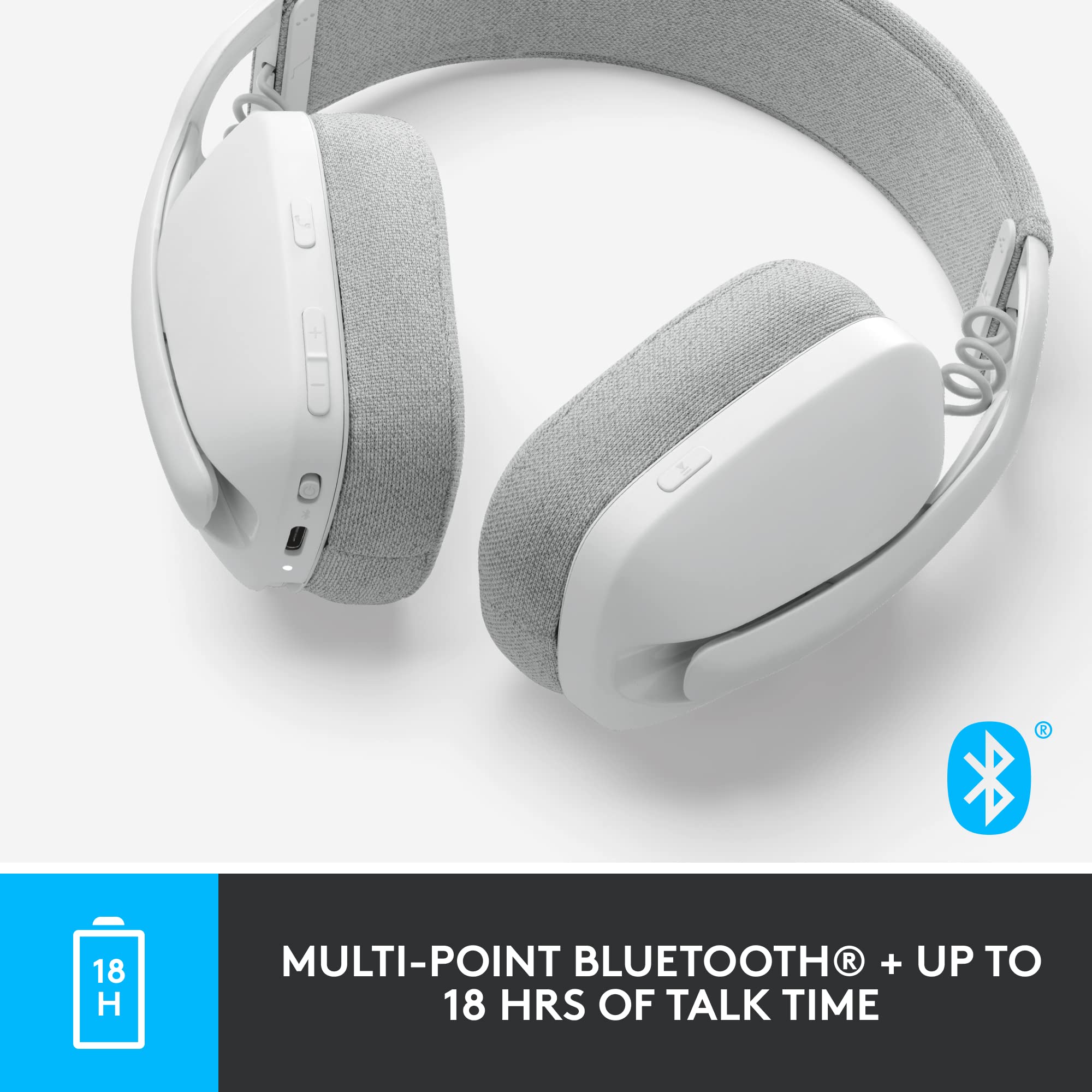 Foto 7 pulgar | Auriculares Supraaurales Inalámbricos Logitech Zone Vibe 100 Blancos - Venta Internacional.