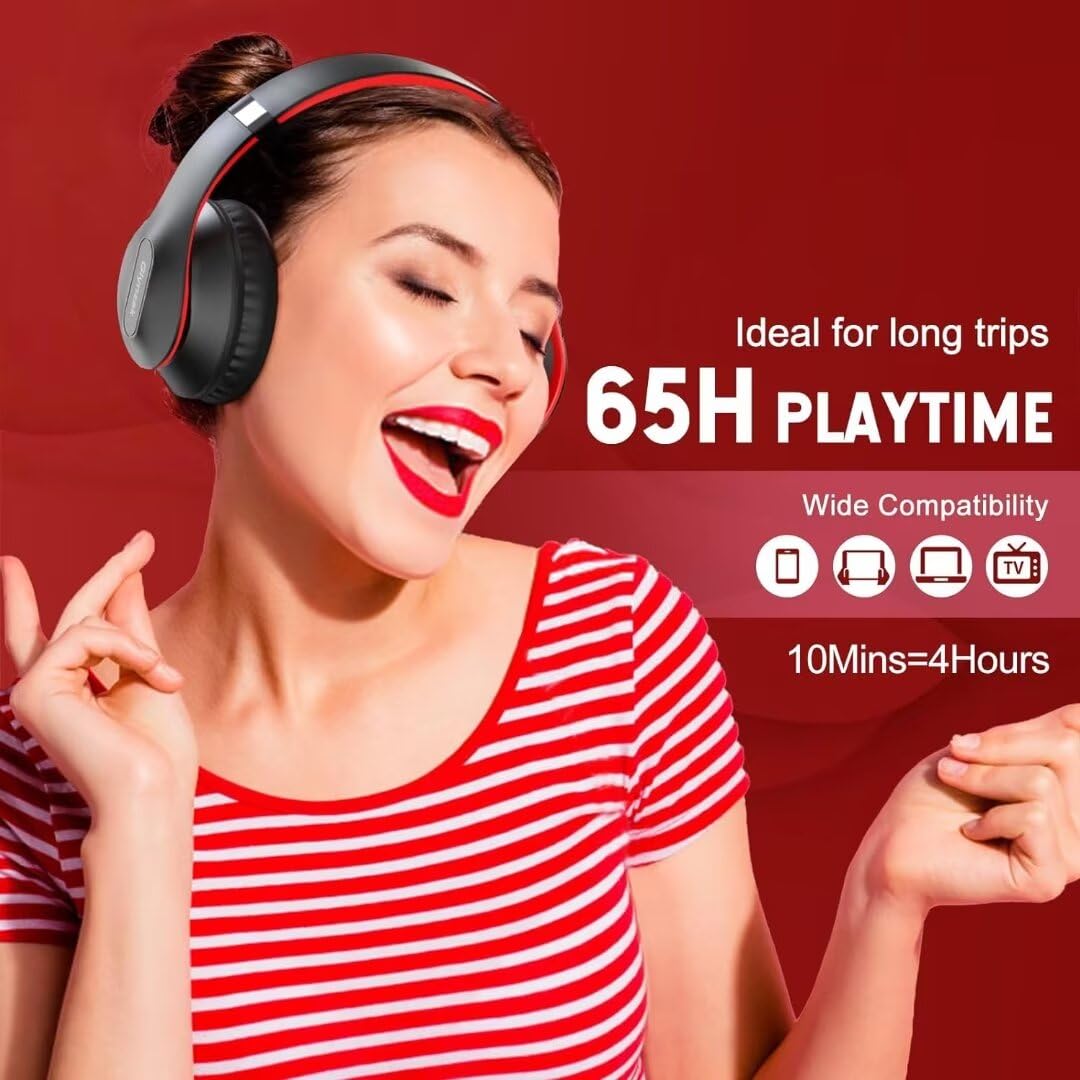 Foto 4 pulgar | Auriculares Inalámbricos Bluetooth Glynzak Over Ear 65h Playtime - Venta Internacional.