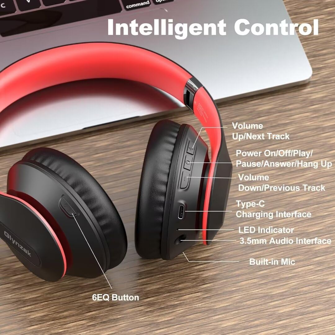 Foto 7 pulgar | Auriculares Inalámbricos Bluetooth Glynzak Over Ear 65h Playtime - Venta Internacional.