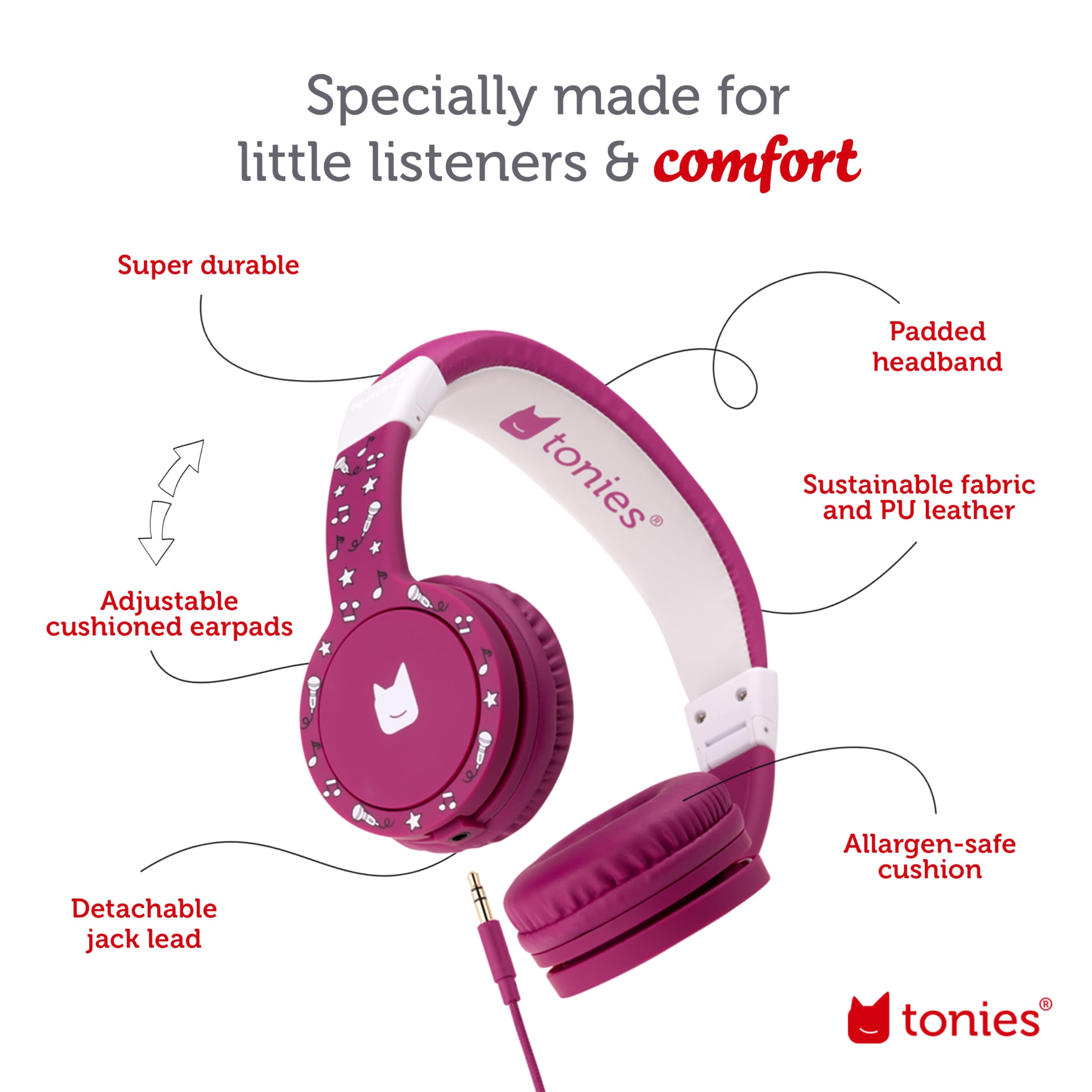 Foto 5 pulgar | Auriculares Plegables Tonies Con Cable Para Niños, Color Morado - Venta Internacional.