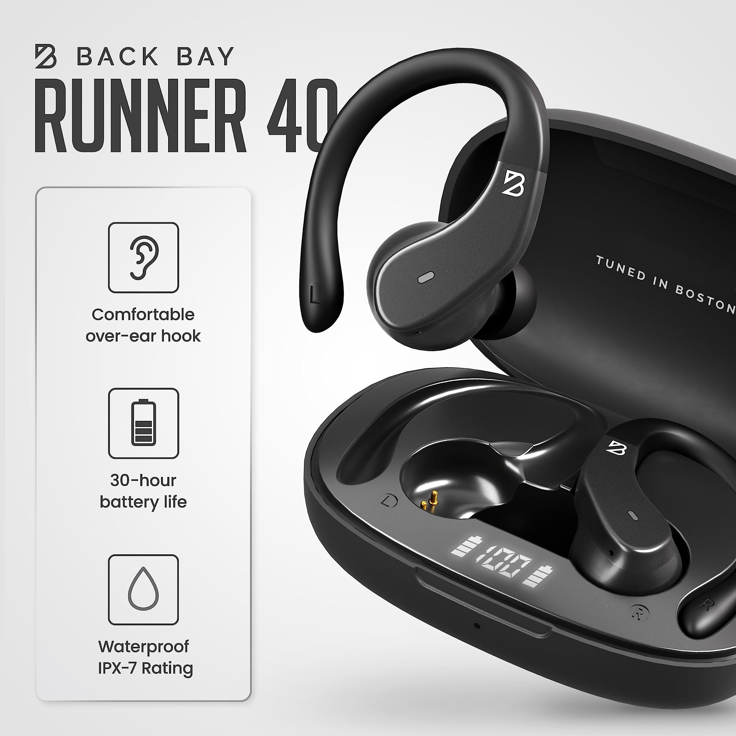 Foto 4 pulgar | Auriculares Inalámbricos Back Bay Audio Runner 40 Para Orejas Pequeñas - Venta Internacional.