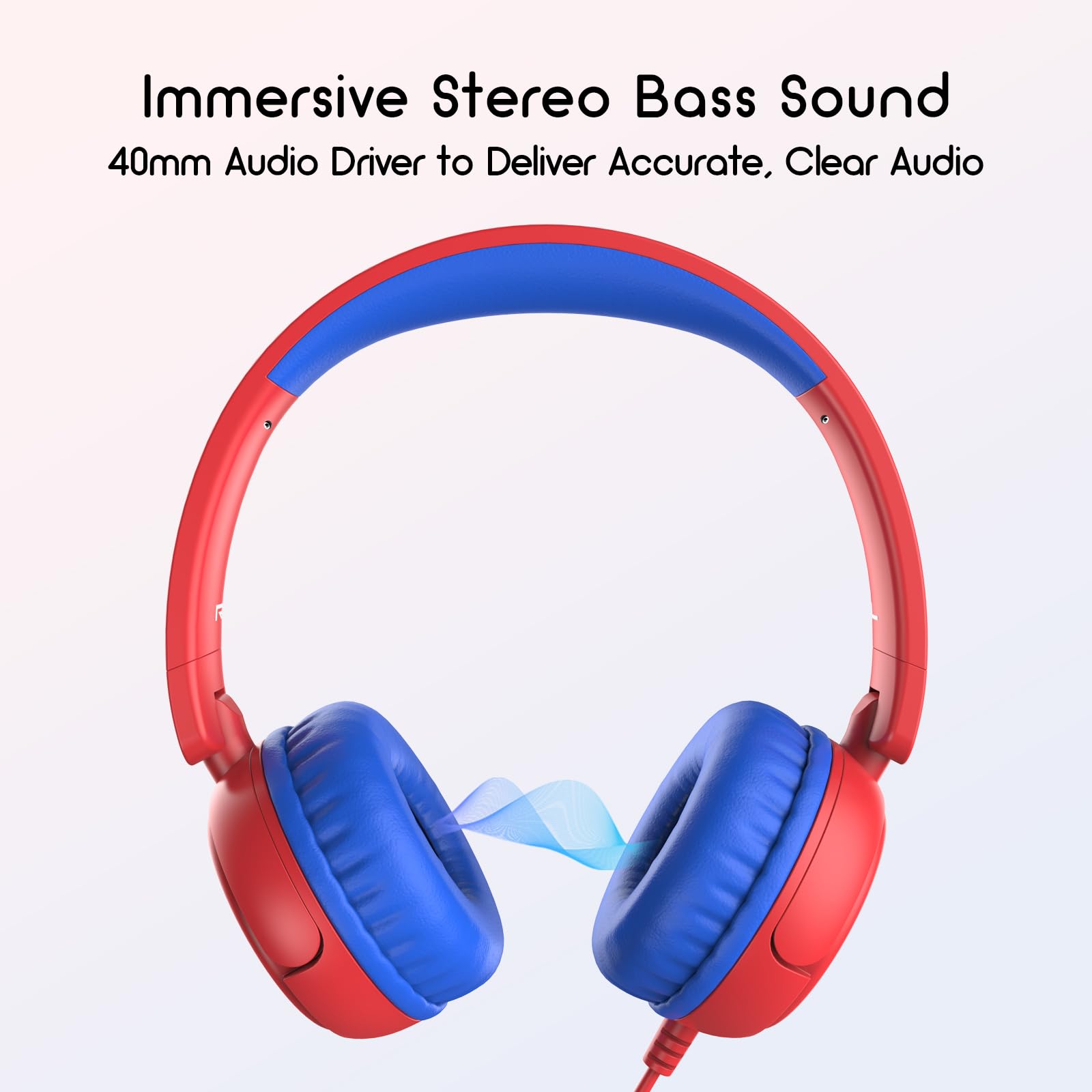 Foto 4 pulgar | Auriculares Imyb Kids Con Cable, Plegables, Estéreo, Rojos - Venta Internacional.