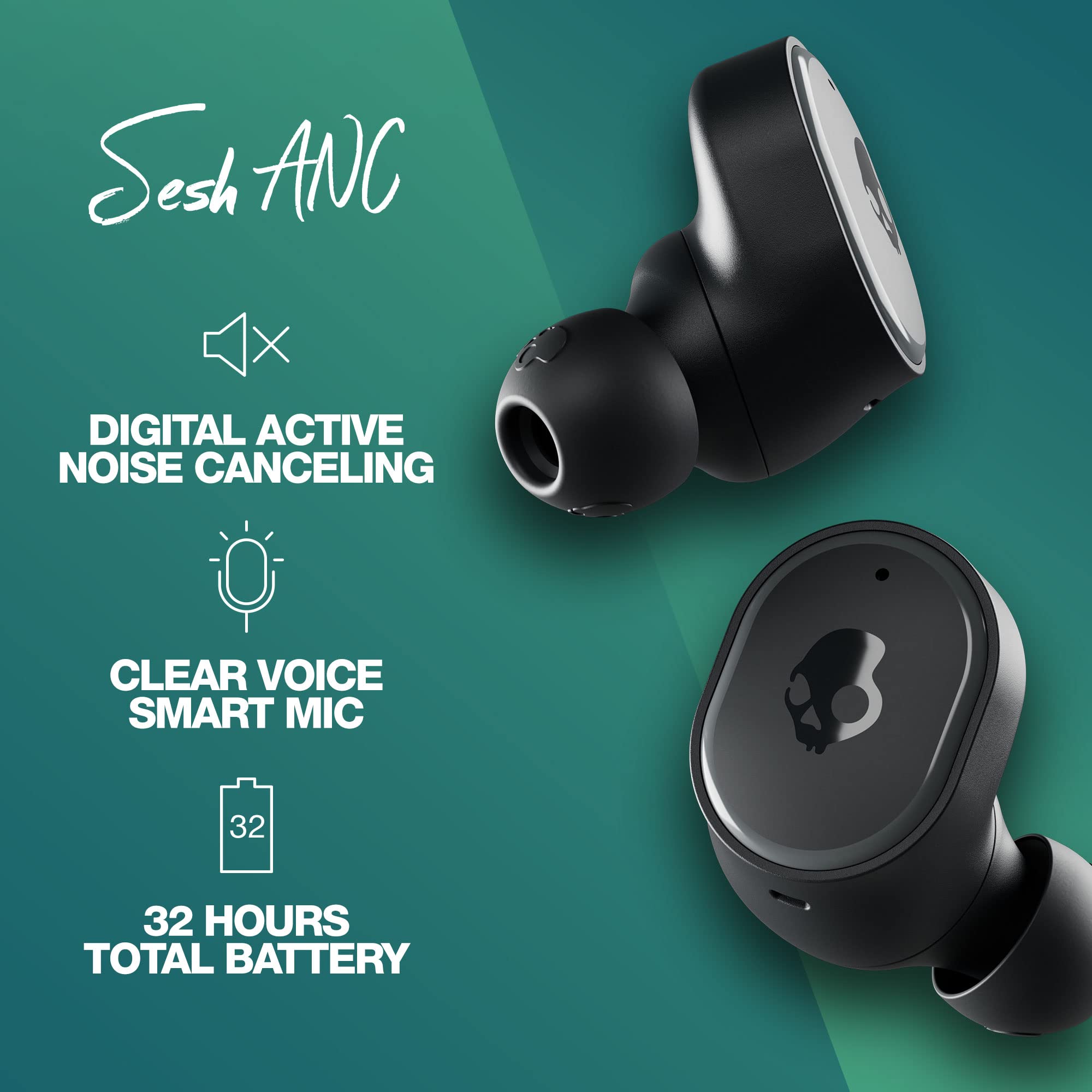 Foto 4 pulgar | Auriculares Inalámbricos Skullcandy Sesh Anc Con Batería De 32 Horas Con Micrófono, Color Negro - Venta Internacional.