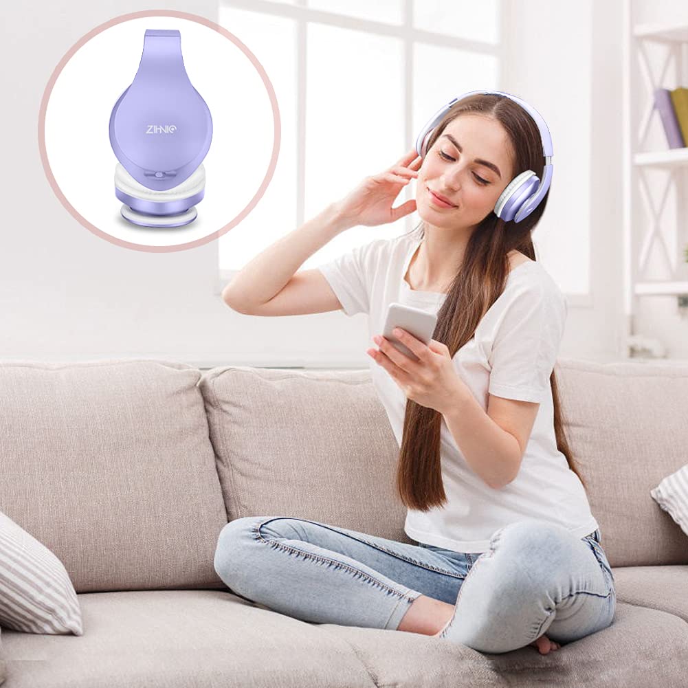 Foto 7 pulgar | Auriculares Bluetooth Zihnic Para Colocar Sobre Las Orejas, Plegables, Inalámbricos, Morados - Venta Internacional.