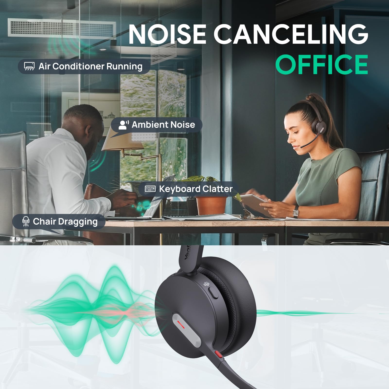 Foto 7 | Auriculares Inalámbricos Yealink Bh70 Con Micrófono Bluetooth 35h Talk - Venta Internacional.