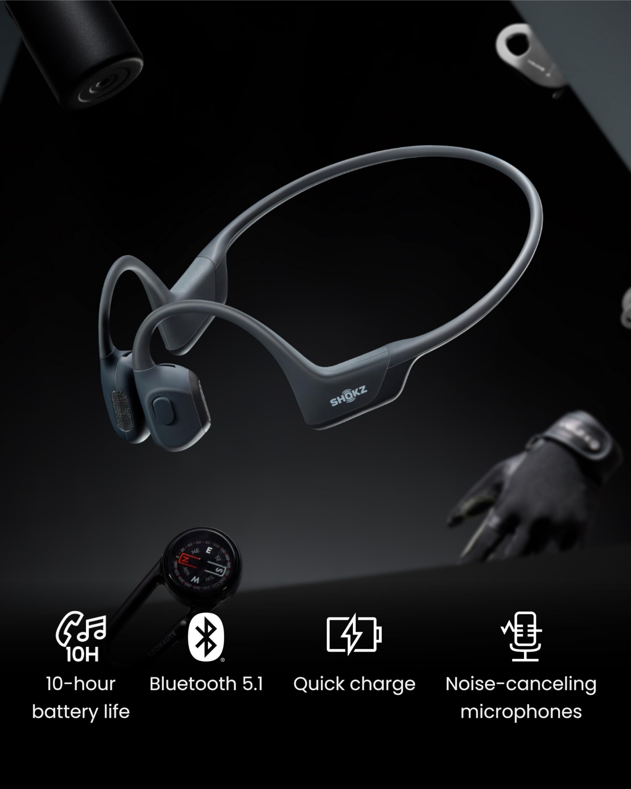 Foto 7 pulgar | Auriculares Deportivos Shokz Openrun Pro Bluetooth Con Micrófono Negros - Venta Internacional.