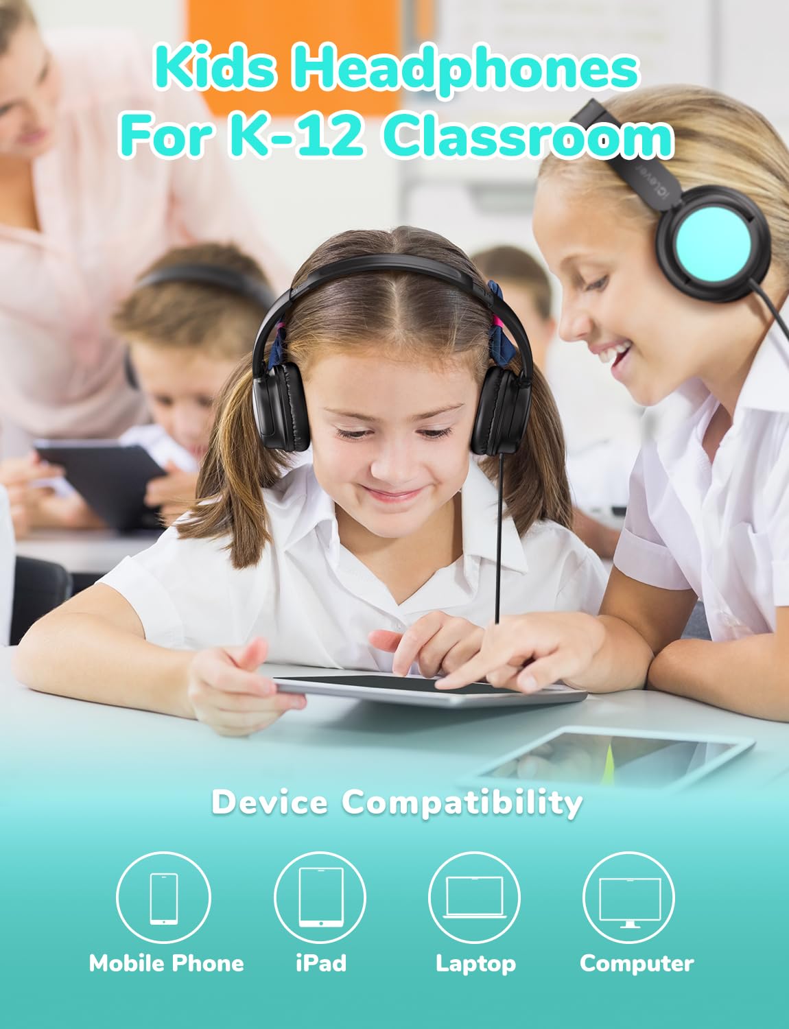 Foto 6 pulgar | Auriculares Iclever Kids Wired Para Estudiantes De K-12 Y Profesores - Venta Internacional.