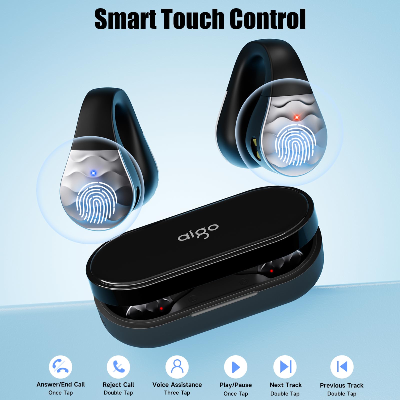 Foto 5 pulgar | Auriculares Inalámbricos Aigo Bluetooth Con Micrófono A Prueba De Agua - Venta Internacional.
