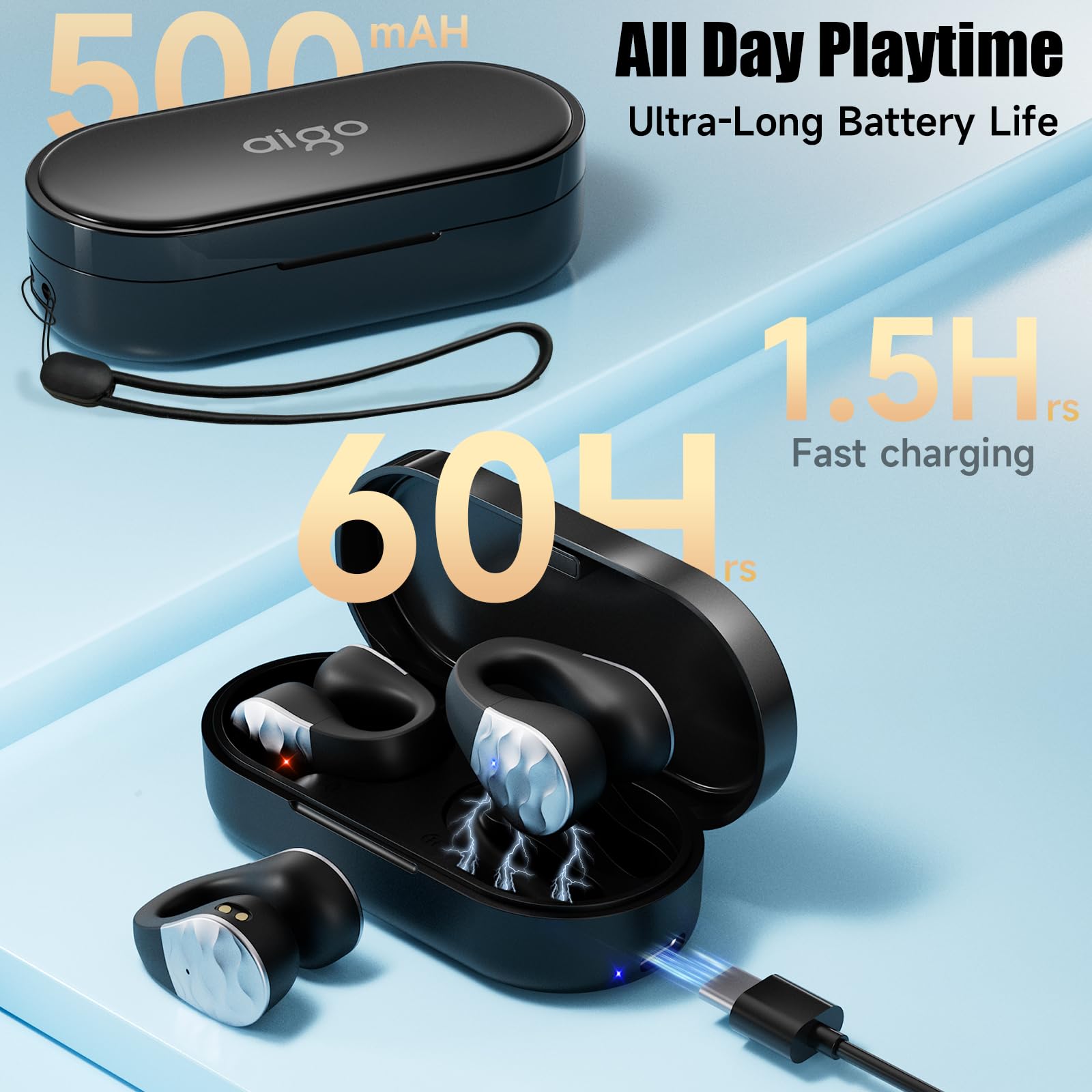 Foto 7 pulgar | Auriculares Inalámbricos Aigo Bluetooth Con Micrófono A Prueba De Agua - Venta Internacional.
