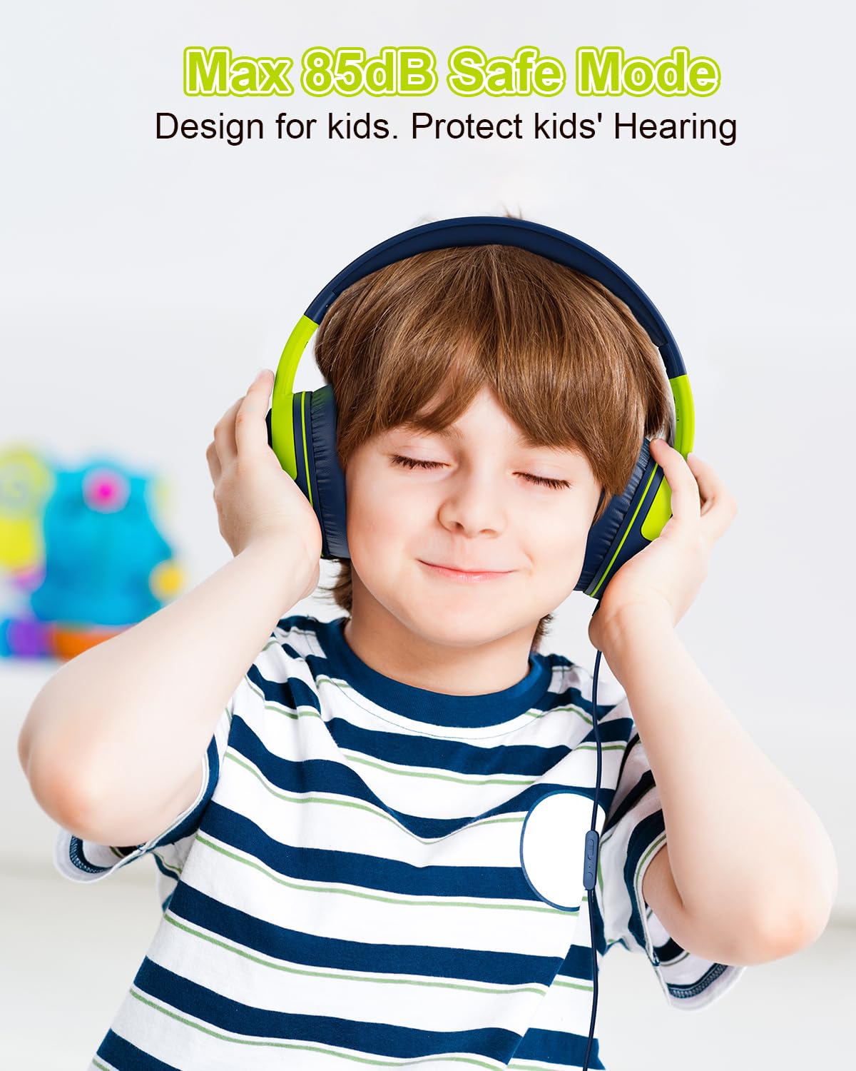 Foto 3 pulgar | Auriculares Elecder S8 Con Cable Para Niños Con Micrófono Azul Marino/verde - Venta Internacional.