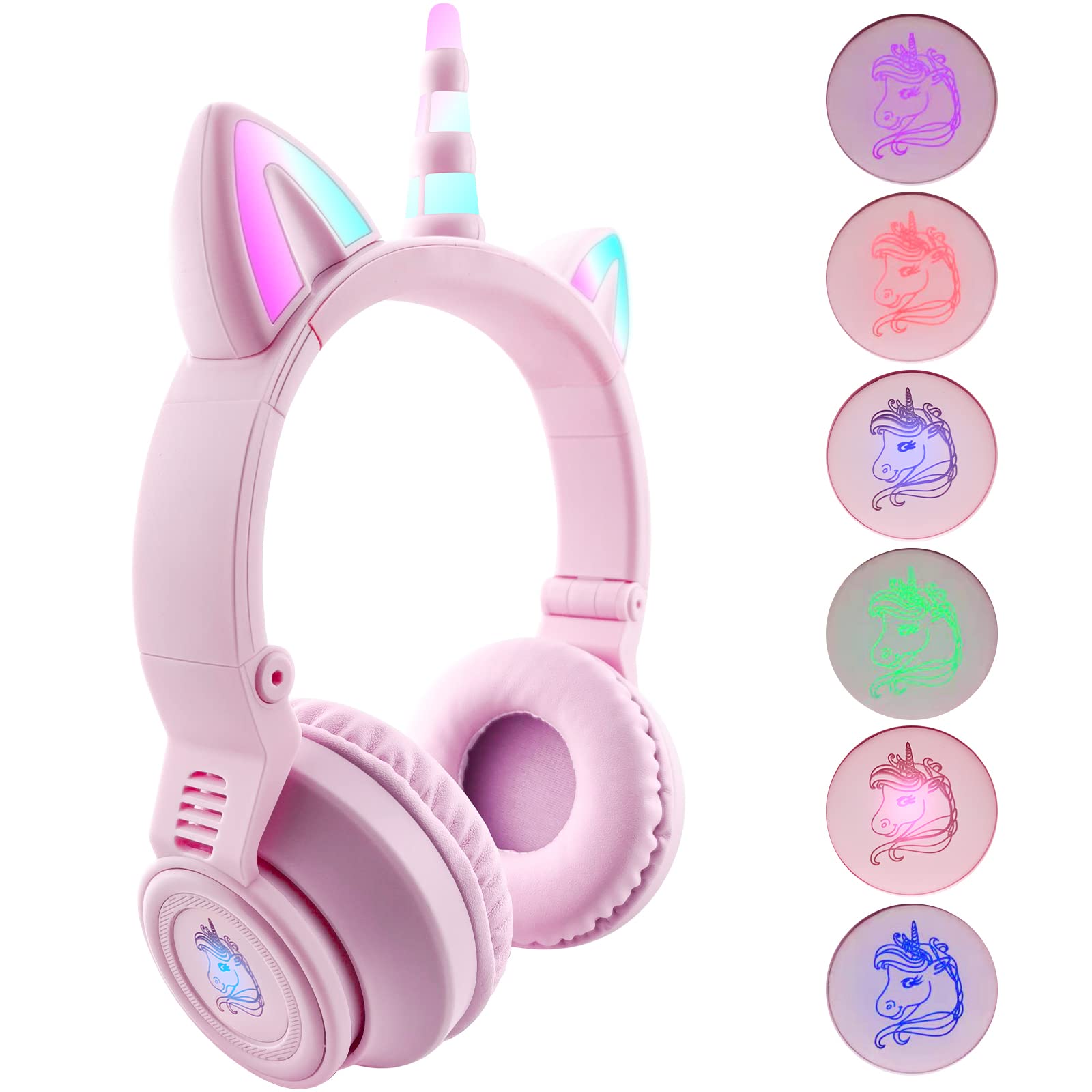 Foto 2 pulgar | Auriculares Yusonic Unicorn Kids Bluetooth Plegables Morados - Venta Internacional.