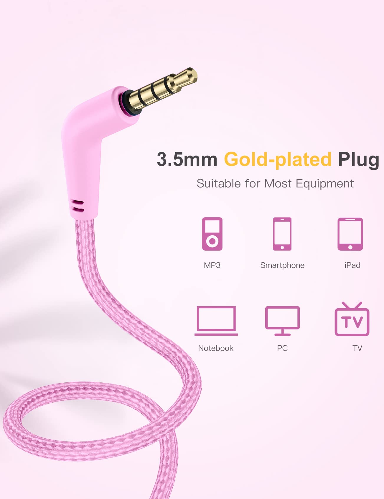 Foto 7 pulgar | Auriculares Nabevi Kids Con Micrófono Externo [rosa] - Venta Internacional.