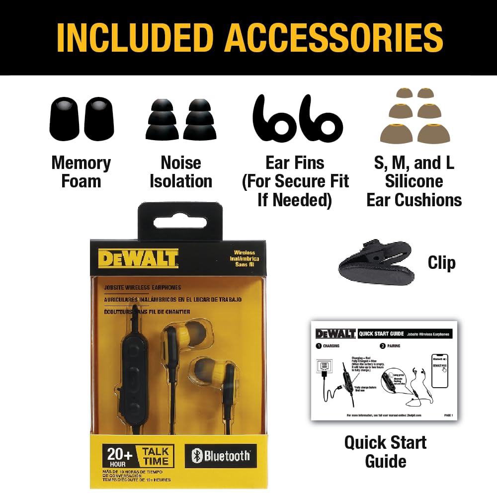 Foto 8 pulgar | Auriculares Inalámbricos Bluetooth Dewalt Jobsite Con Micrófono - Venta Internacional.