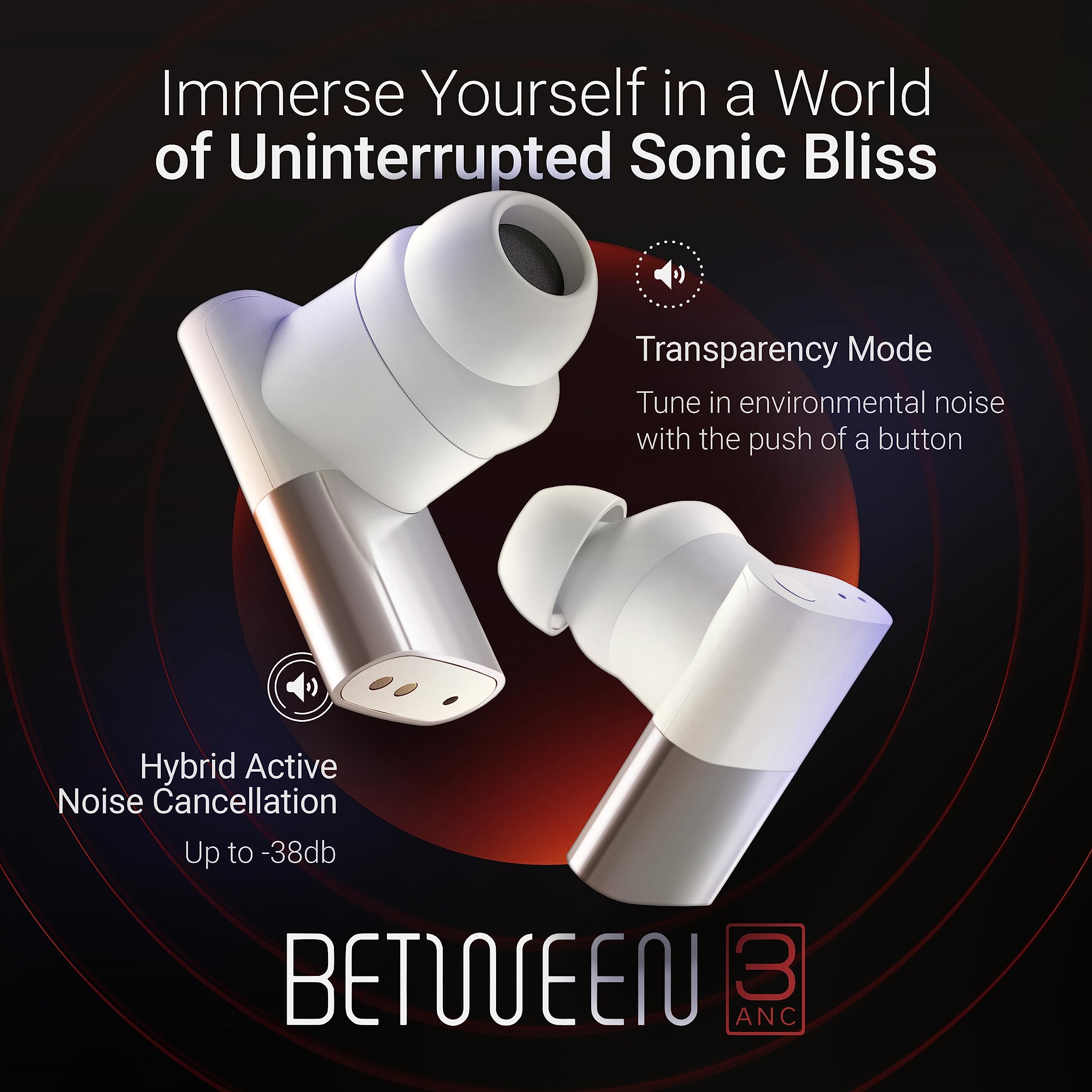 Foto 3 pulgar | Auriculares Inalámbricos Anc Status Between 3anc Bluetooth 5.2 Blancos - Venta Internacional.