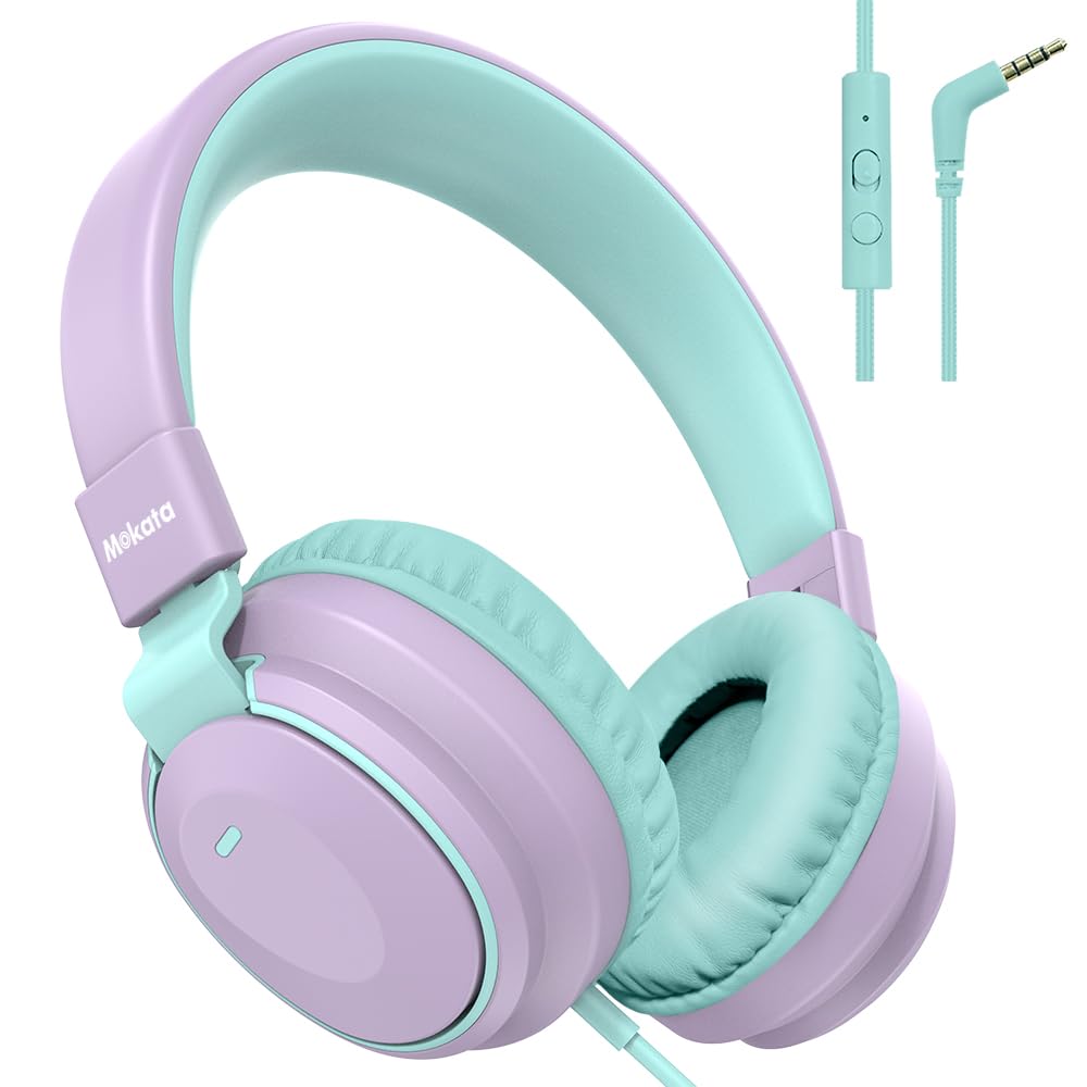 Auriculares Mokata Kids Volume Limited 85/96 Db Con Cable Violeta Claro - Venta Internacional.