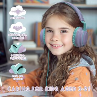 Foto 2 | Auriculares Mokata Kids Volume Limited 85/96 Db Con Cable Violeta Claro - Venta Internacional.