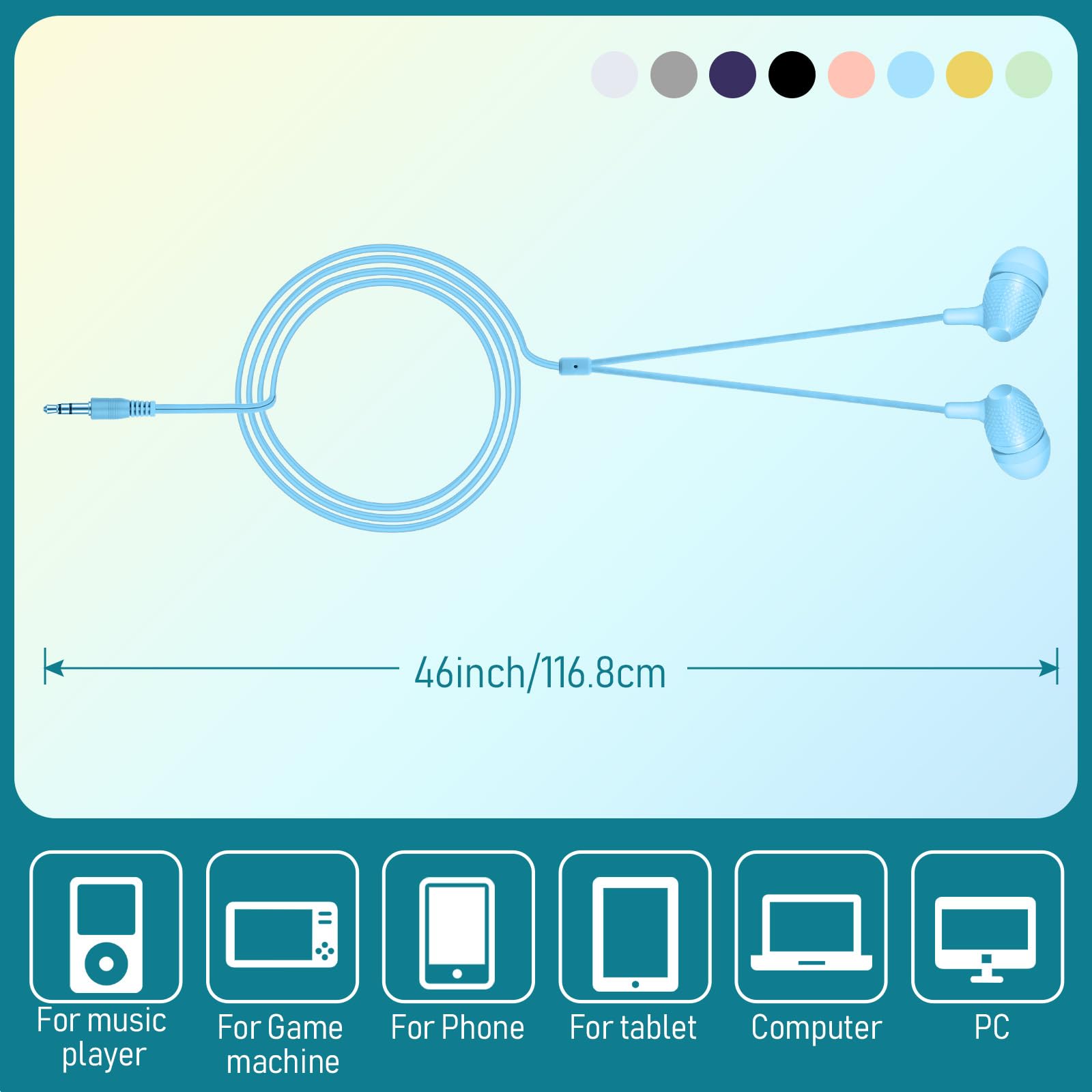 Foto 3 | Earbuds Macarrie 200 Unidades Para Niños, Auriculares De Aula De 3,5 Mm - Venta Internacional.