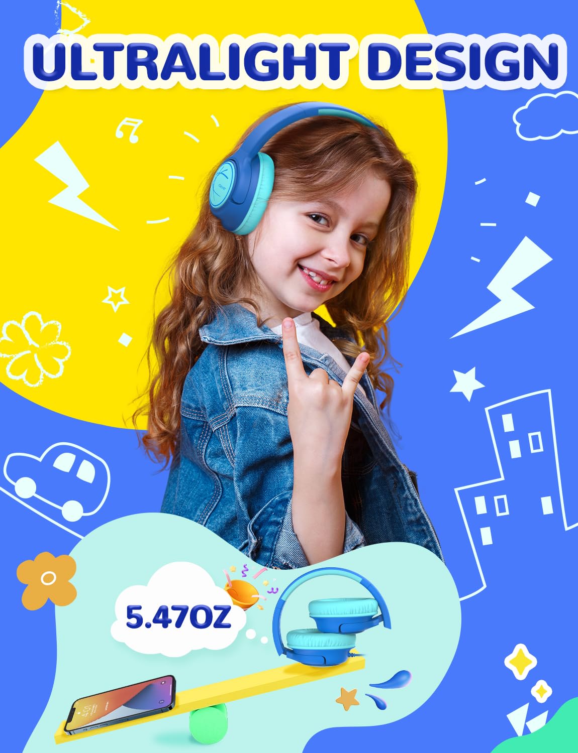 Foto 5 pulgar | Auriculares Iclever Kids Hs26 Con Cable, 85 Dba, Volumen Seguro, Azul - Venta Internacional.