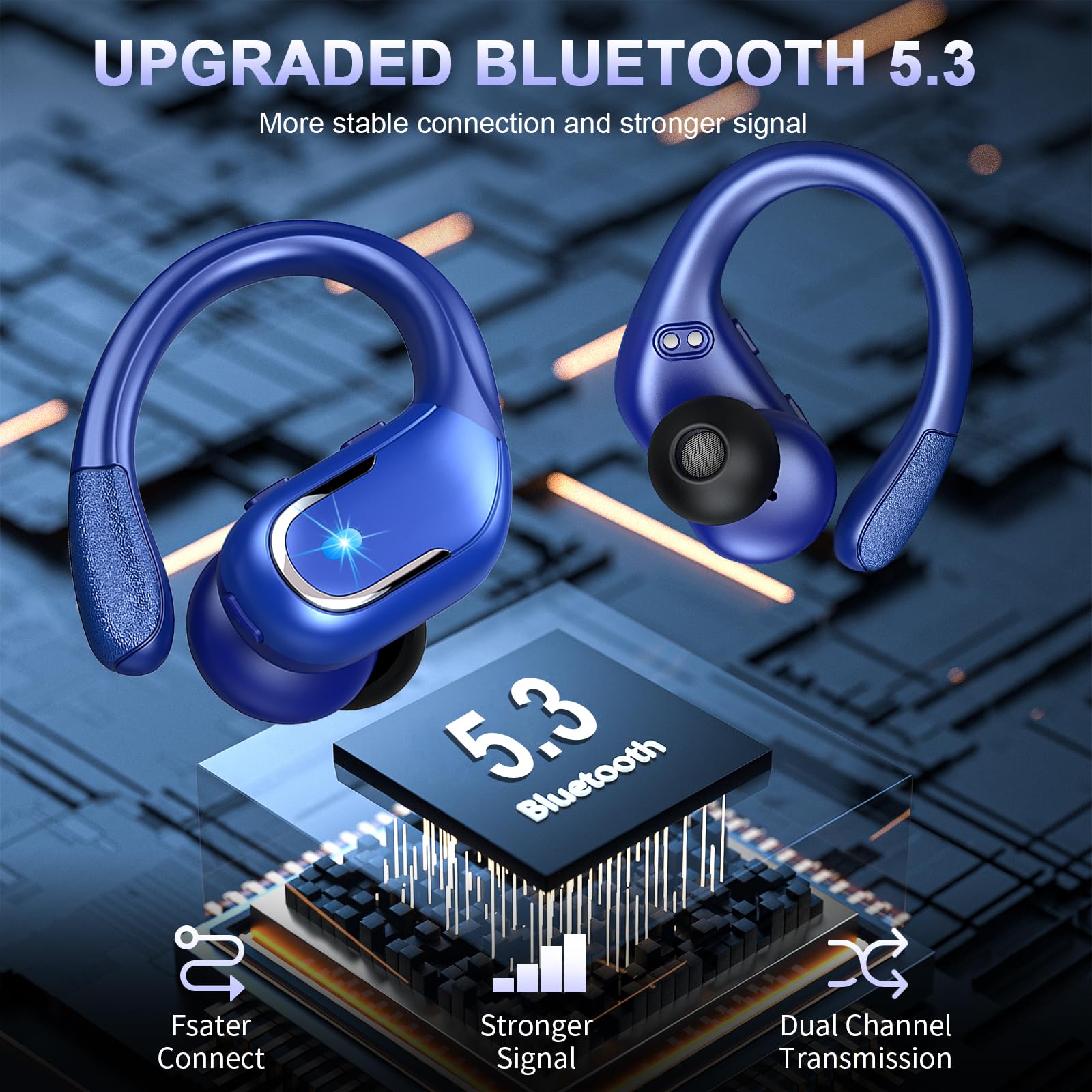 Foto 6 pulgar | Auricular Inalámbrico Ltinist 2024 Sport Bluetooth 5.3 75h Azul Ip7 - Venta Internacional.