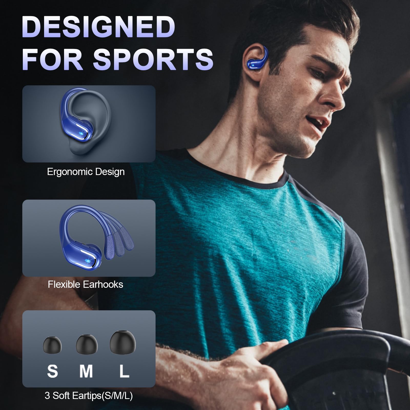 Foto 7 pulgar | Auricular Inalámbrico Ltinist 2024 Sport Bluetooth 5.3 75h Azul Ip7 - Venta Internacional.