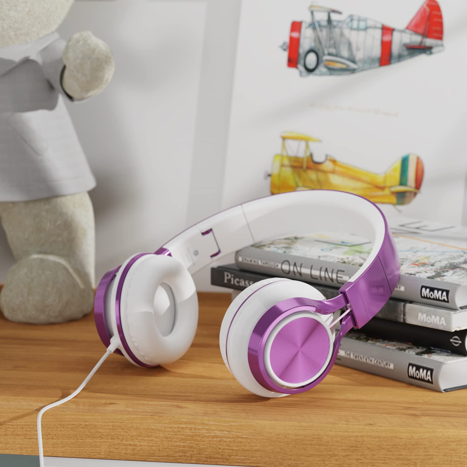 Foto 8 pulgar | Auriculares Ailihen Ms300 Para Niñas En Edad Escolar Con Micrófono Morado - Venta Internacional.