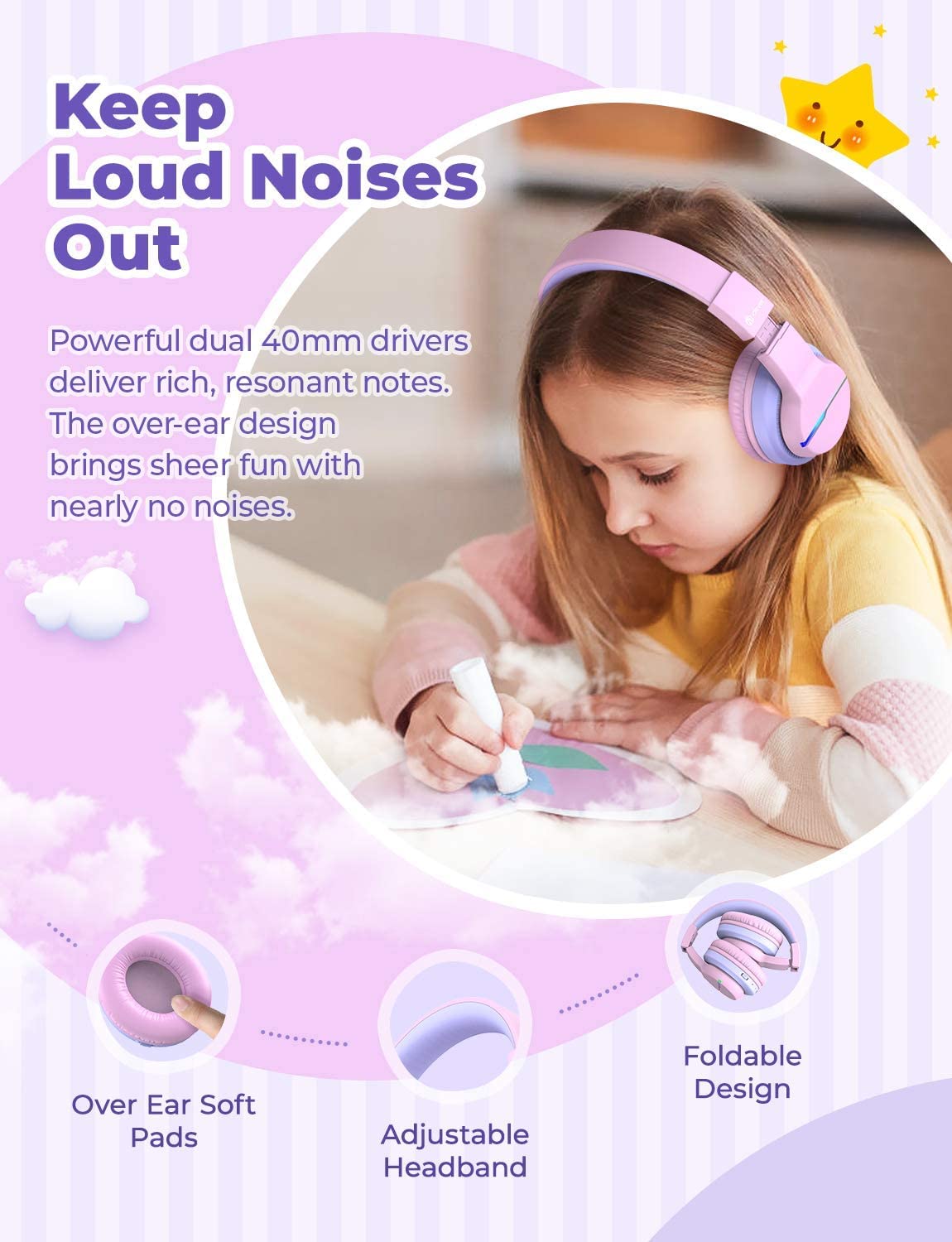 Foto 7 pulgar | Auriculares Bluetooth Iclever Bth12 Para Niños Con Luces Led, Color Rosa - Venta Internacional.