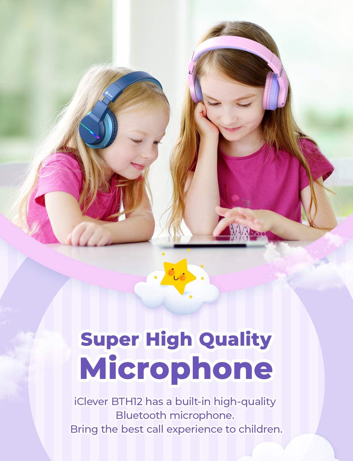 Foto 8 pulgar | Auriculares Bluetooth Iclever Bth12 Para Niños Con Luces Led, Color Rosa - Venta Internacional.