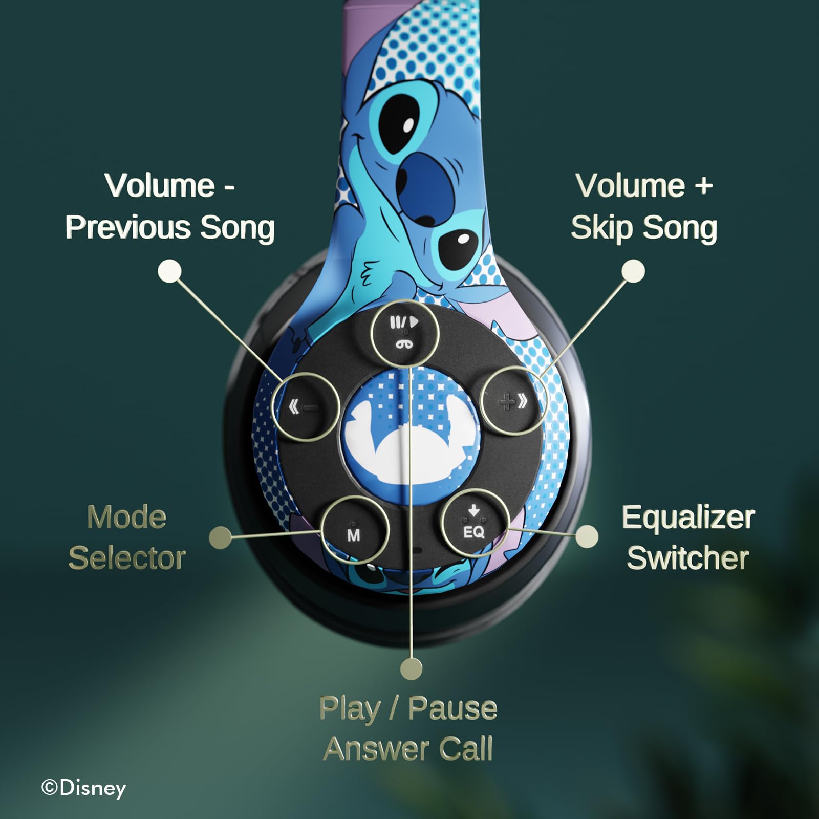 Foto 6 pulgar | Auriculares Supraaurales Bluetooth Ijoy Disney Lilo & Stitch - Venta Internacional.