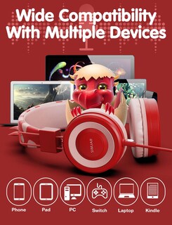 Foto 5 | Auriculares Simjar Dinosaur Kids Con Micrófono Y Limitador De Volumen - Venta Internacional.