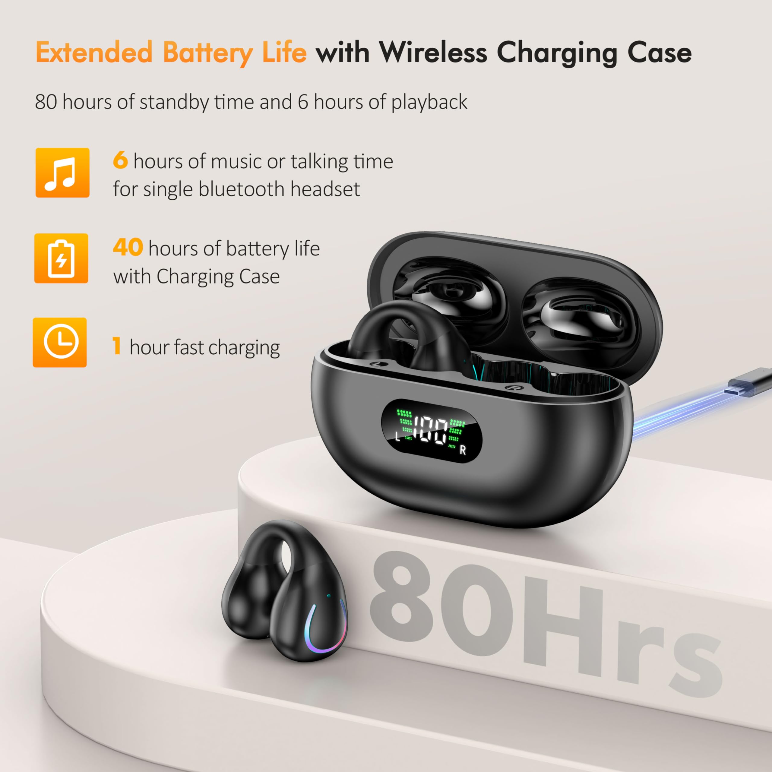 Foto 8 pulgar | Auriculares Inalámbricos Boytond Open Ear Clip Bluetooth 5.3 Con Micrófono - Venta Internacional.
