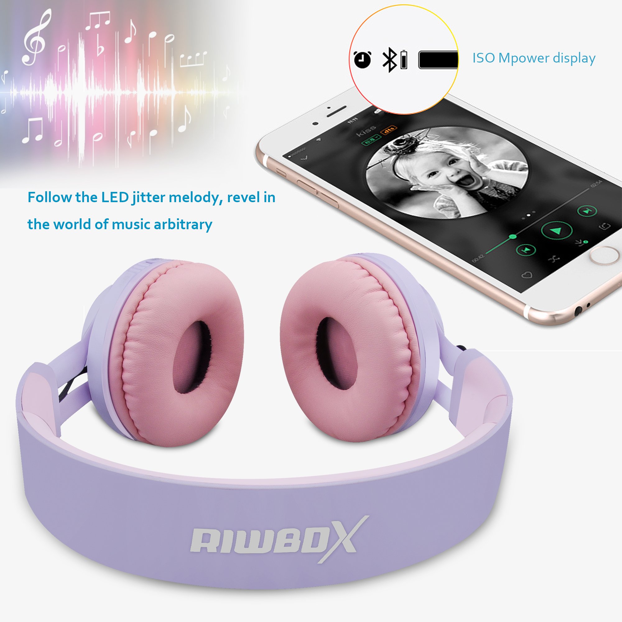 Foto 6 pulgar | Auriculares Bluetooth Riwbox Wt-7s Para Niños Con Micrófono Y Luces Led - Venta Internacional.