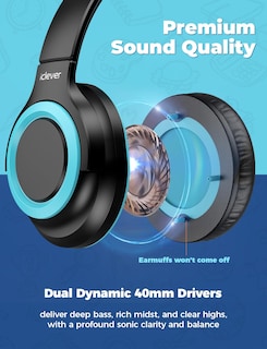 Foto 4 | Auriculares Iclever Hs22 Para Niños Con Divisor Para Compartir, Volumen De 94 Db - Venta Internacional.