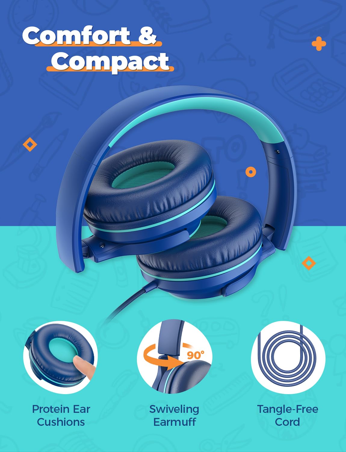 Foto 6 pulgar | Auriculares Iclever Hs22 Para Niños Con Divisor Para Compartir, Volumen De 94 Db - Venta Internacional.