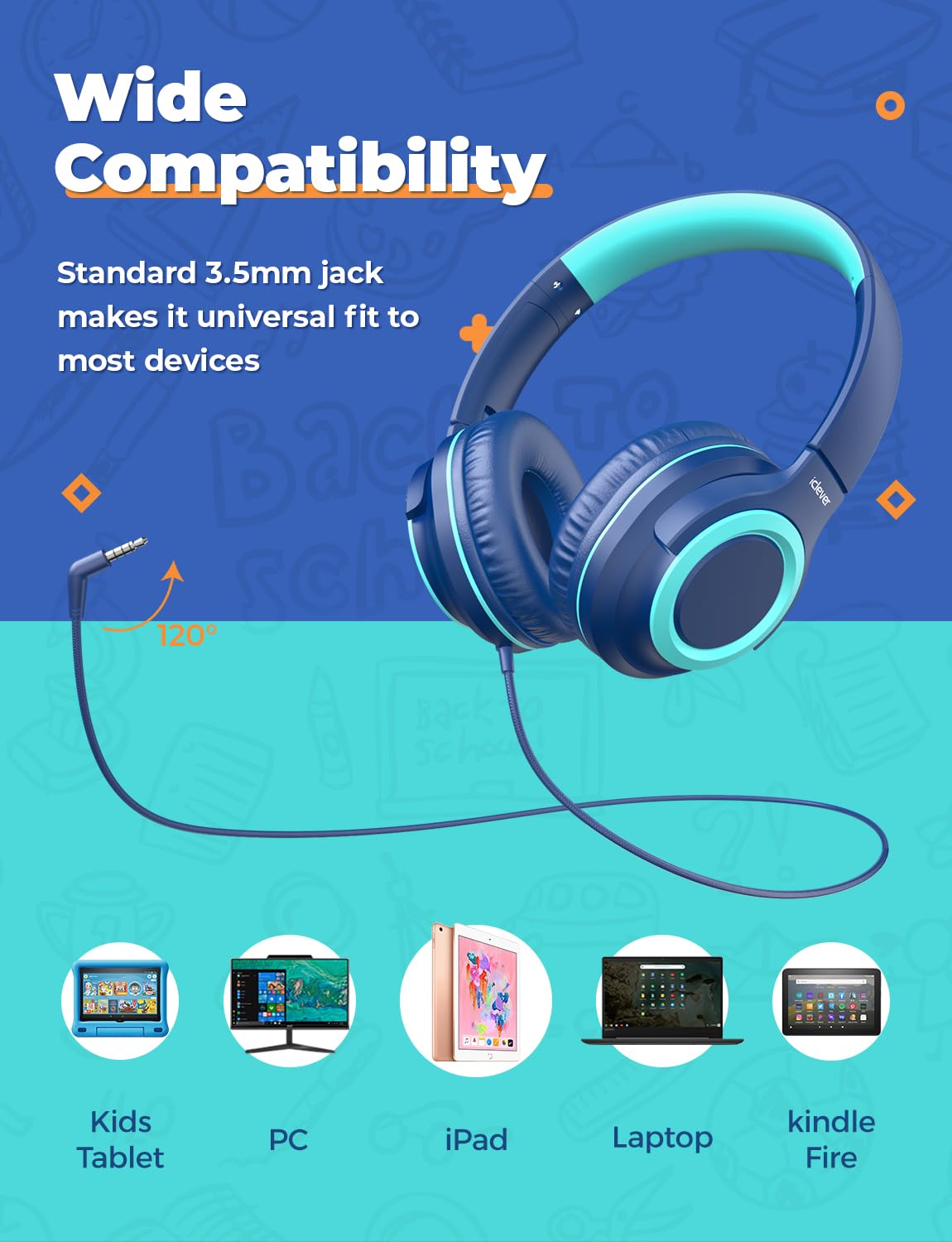 Foto 7 pulgar | Auriculares Iclever Hs22 Para Niños Con Divisor Para Compartir, Volumen De 94 Db - Venta Internacional.