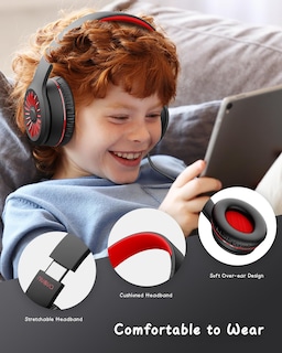 Foto 4 | Auriculares Nivava K16 Con Cable Con Micrófono Para Niños, Negro Y Rojo - Venta Internacional.