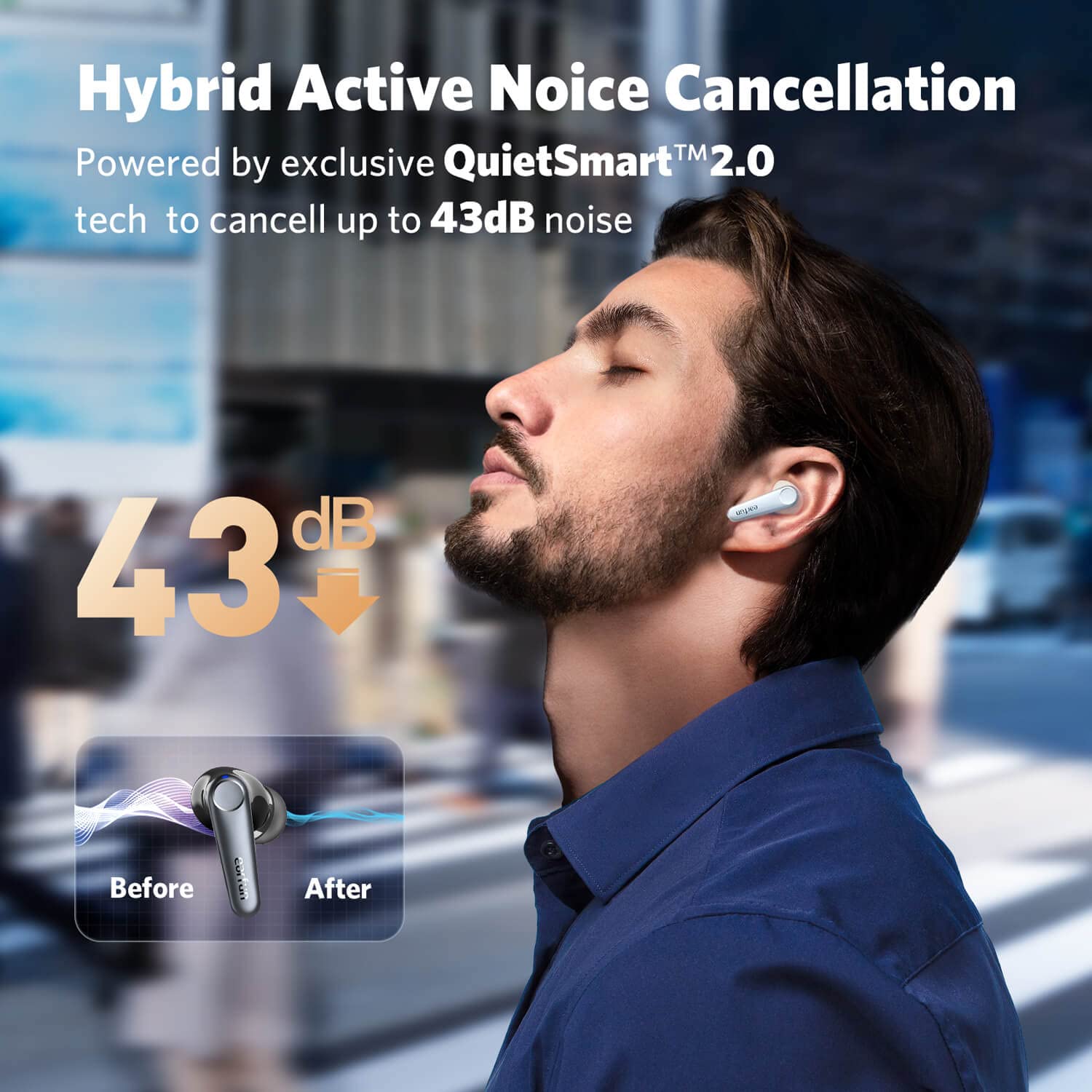 Foto 4 pulgar | Auriculares Inalámbricos Earfun Air Pro 3 Qualcomm Aptx 45h Playtime - Venta Internacional.