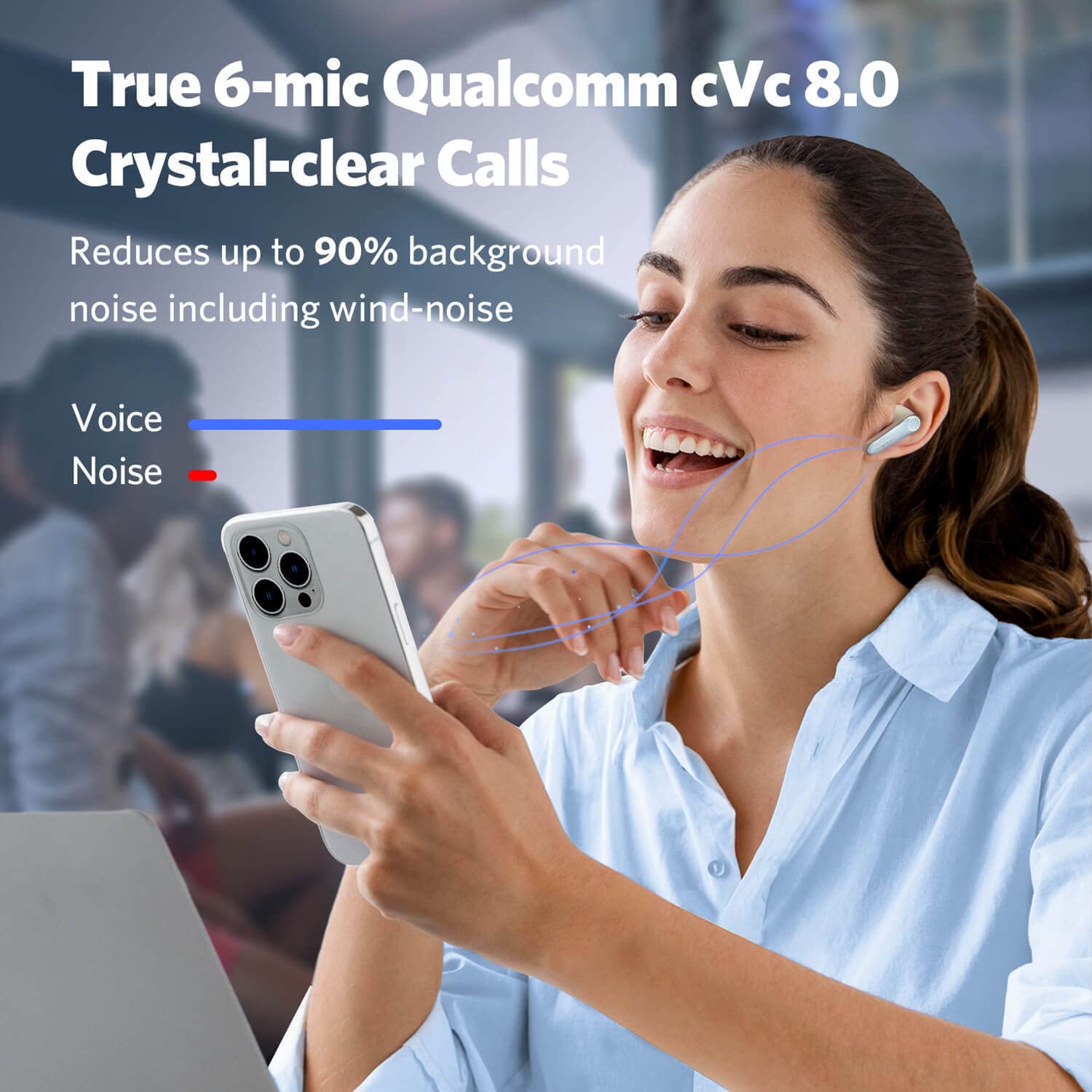Foto 5 pulgar | Auriculares Inalámbricos Earfun Air Pro 3 Qualcomm Aptx 45h Playtime - Venta Internacional.