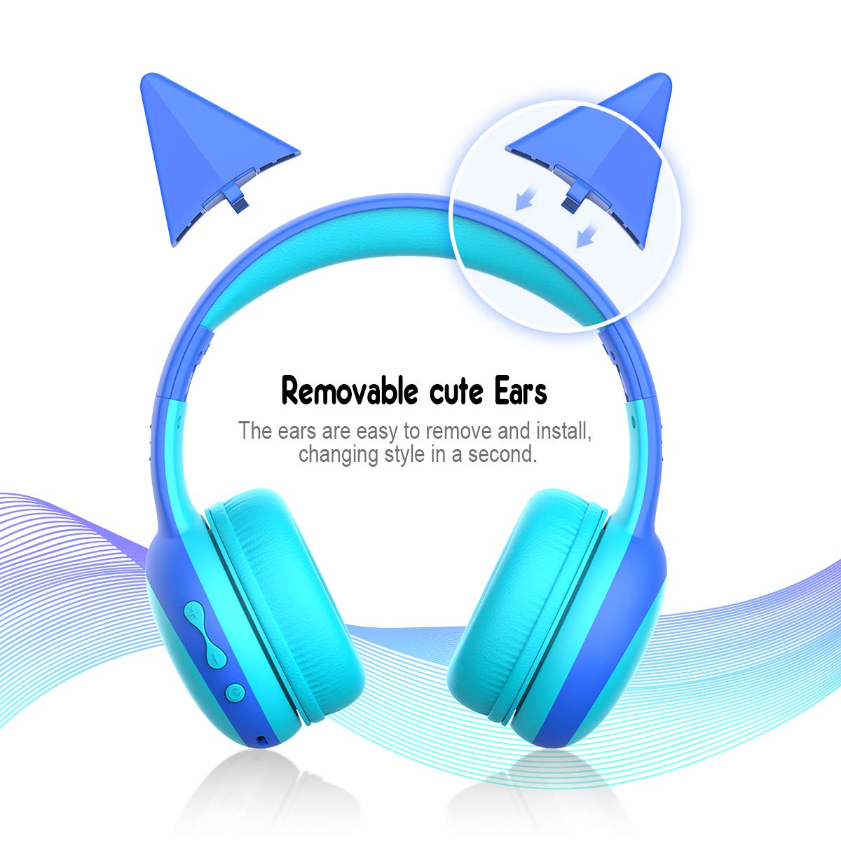 Foto 3 pulgar | Auriculares Bluetooth Para Niños Gorsun Con Micrófono, Color Azul - Venta Internacional.