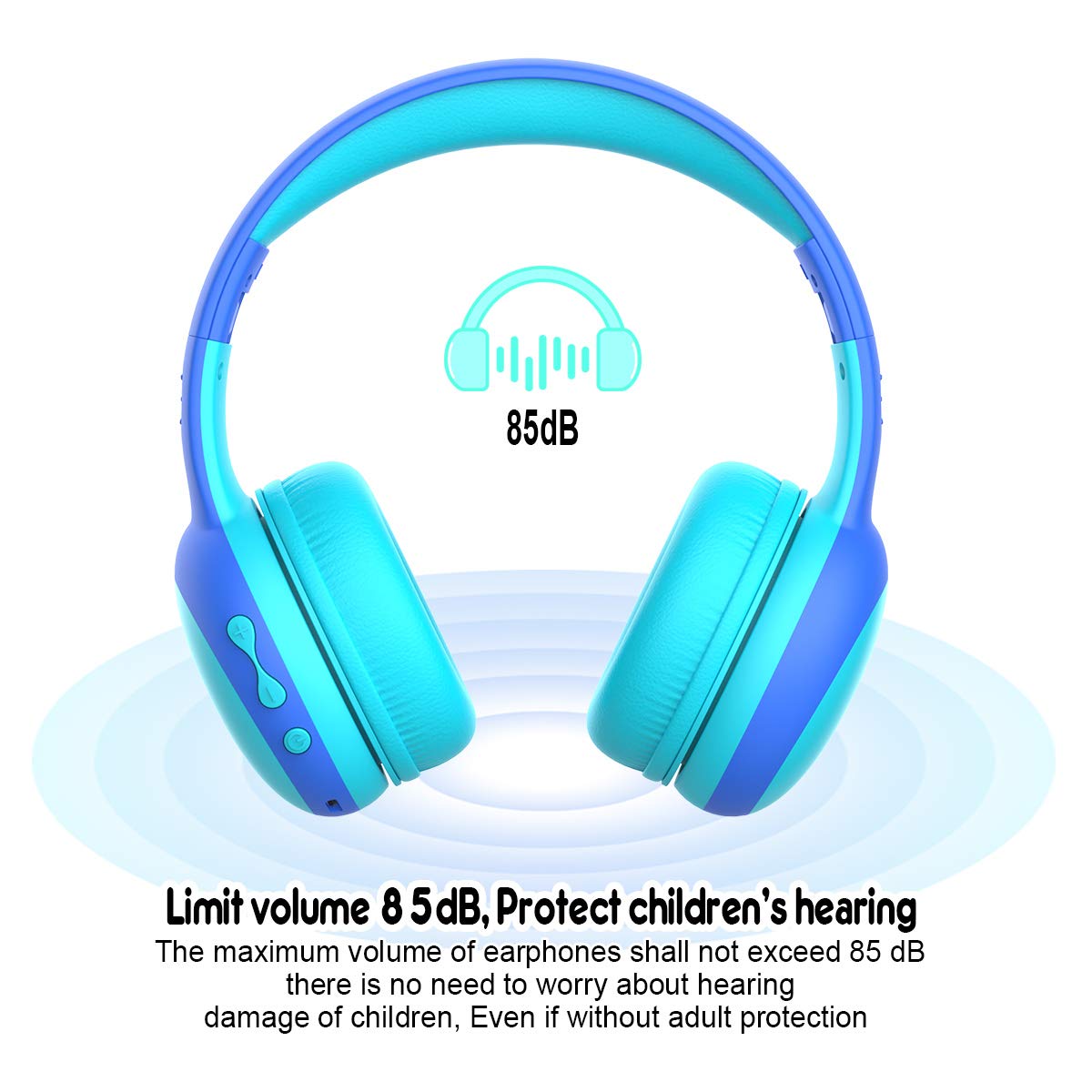 Foto 4 pulgar | Auriculares Bluetooth Para Niños Gorsun Con Micrófono, Color Azul - Venta Internacional.