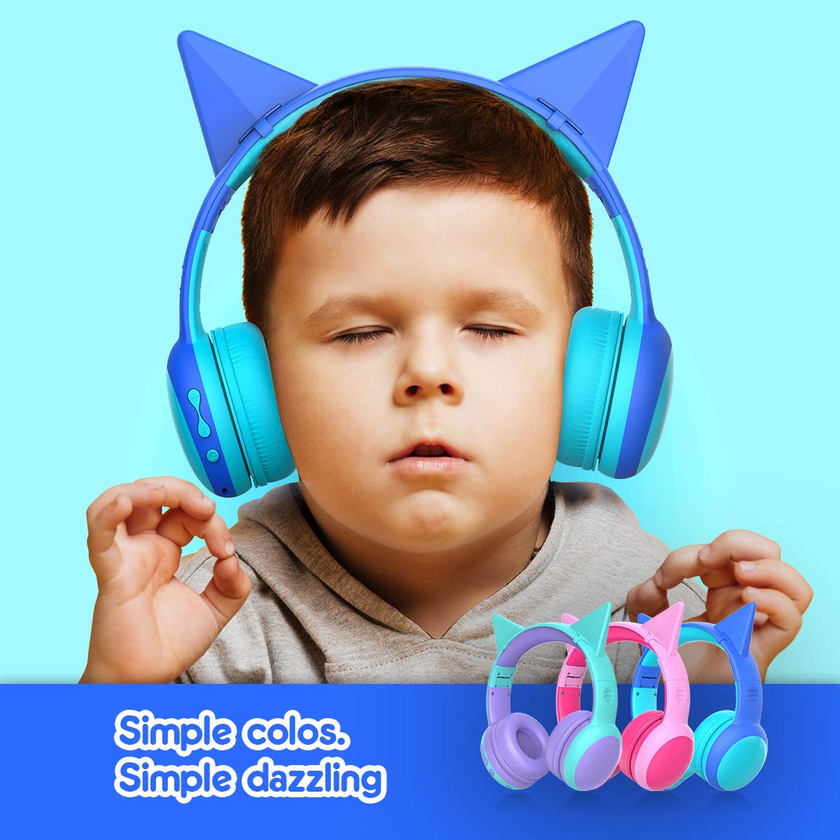 Foto 8 pulgar | Auriculares Bluetooth Para Niños Gorsun Con Micrófono, Color Azul - Venta Internacional.