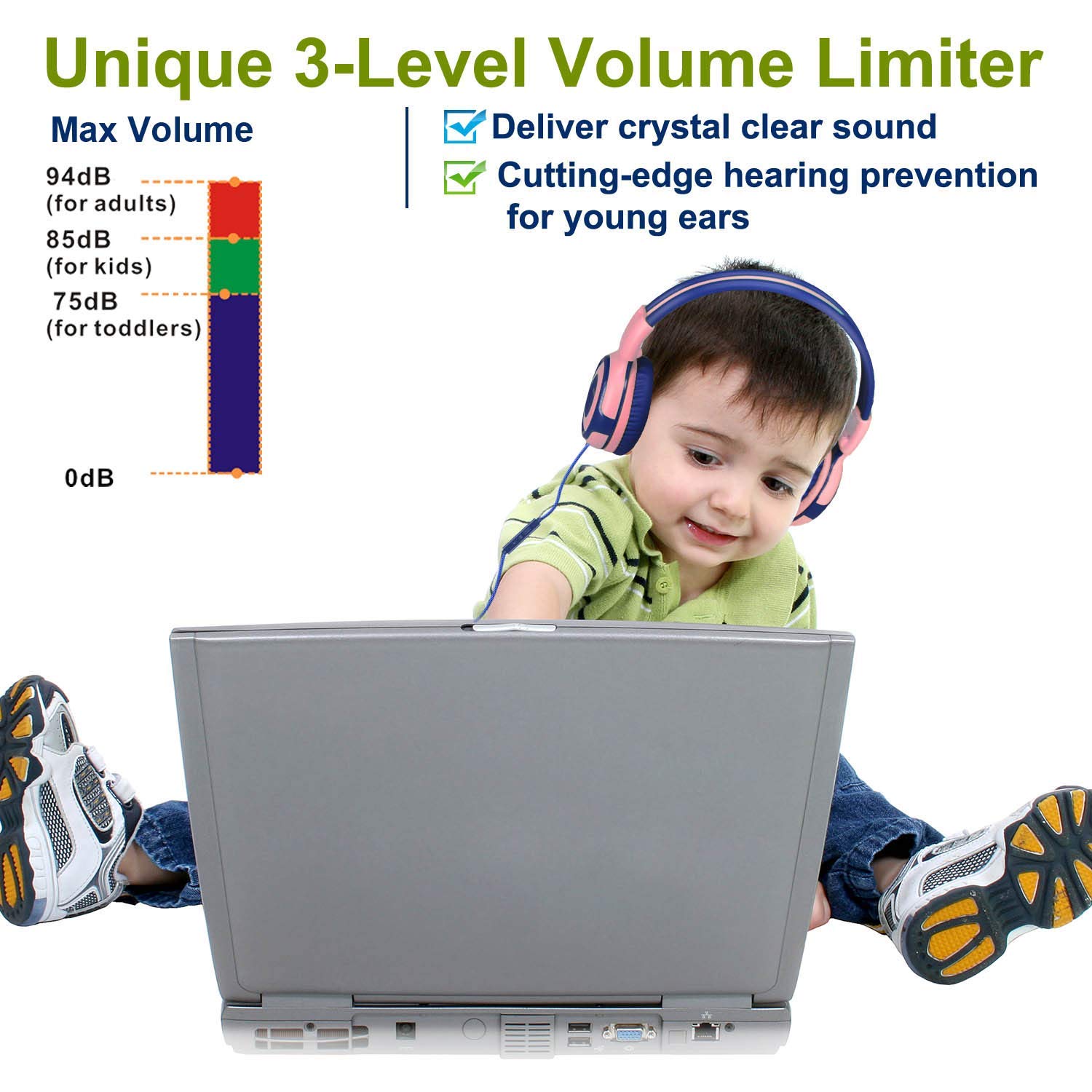 Foto 4 | Auriculares Simolio Kids Con Limitador De Volumen Y Micrófono - Rosa - Venta Internacional.